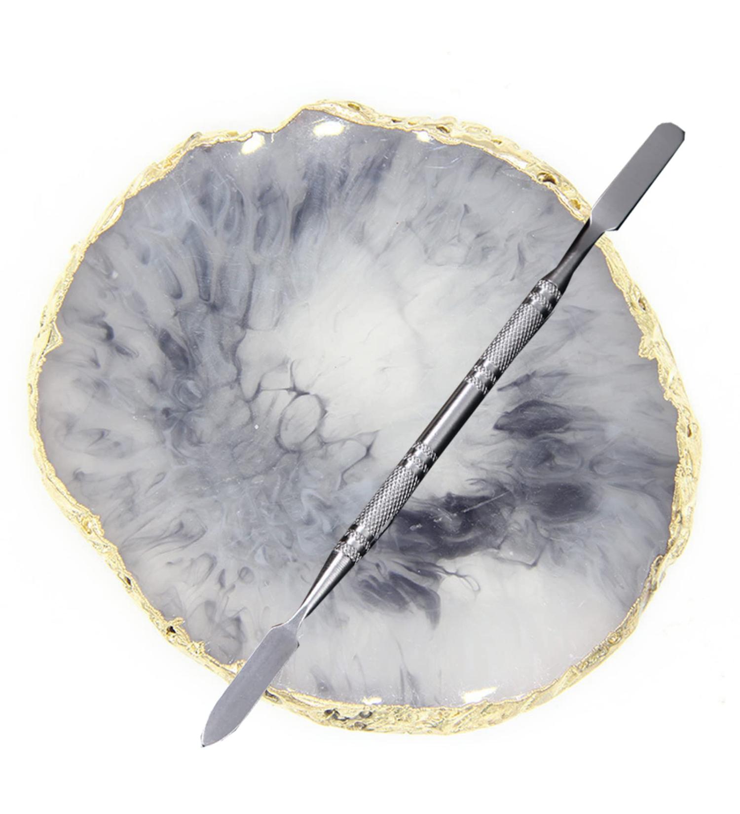 Resin Nail Art Palette with Stirring Rod - Gray | Nail Polish Mixing Palette - Buy Online on GoSupps.com