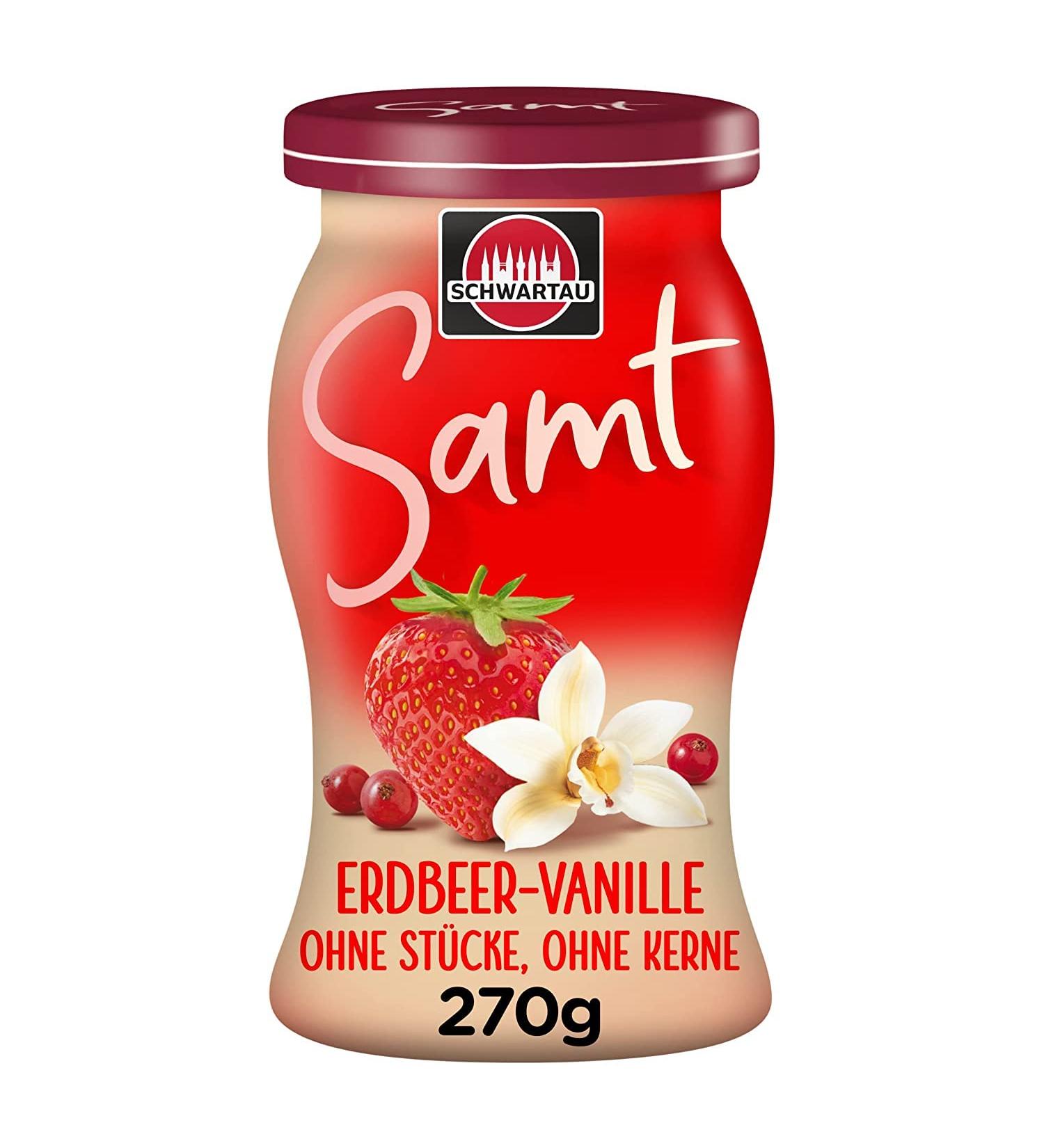 Buy Schwartau Samt Strawberry-Vanilla Fruit Spread 270g - Smooth & Seedless Delight | International Shipping - Buy Online on GoSupps.com