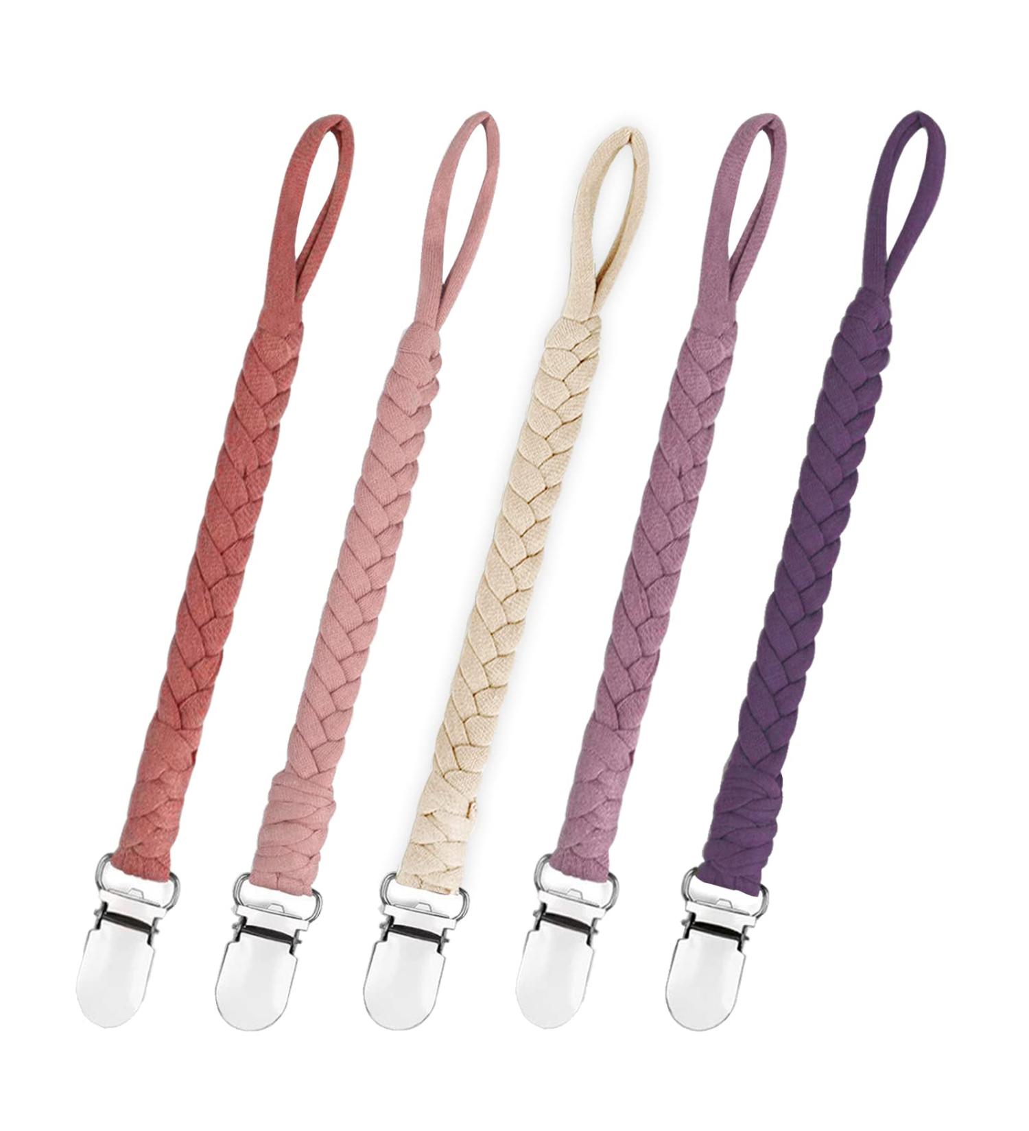 Duludulu Braided Pacifier Clip - Handmade Teething Strap, Unisex Design - Perfect Gift for Baby Shower or Birthday - Black - Buy Online on GoSupps.com