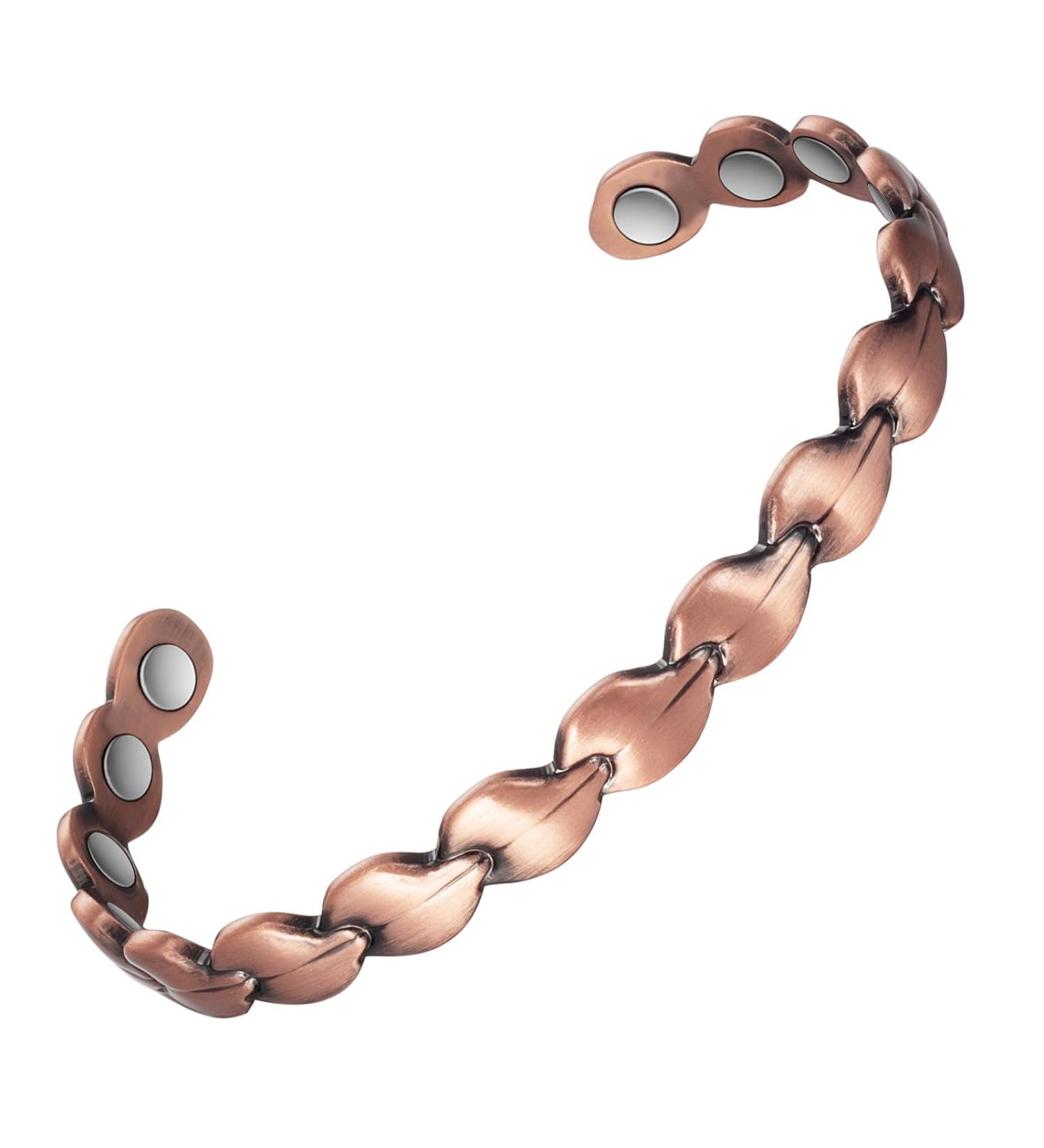 Shop Copper Magnetic Bracelets for Women | Arthritis Relief Adjustable Bangle Magnetic Therapy for Carpal Tunnel - 99.99% Pure Copper Bangles for Men - Buy Online on GoSupps.com