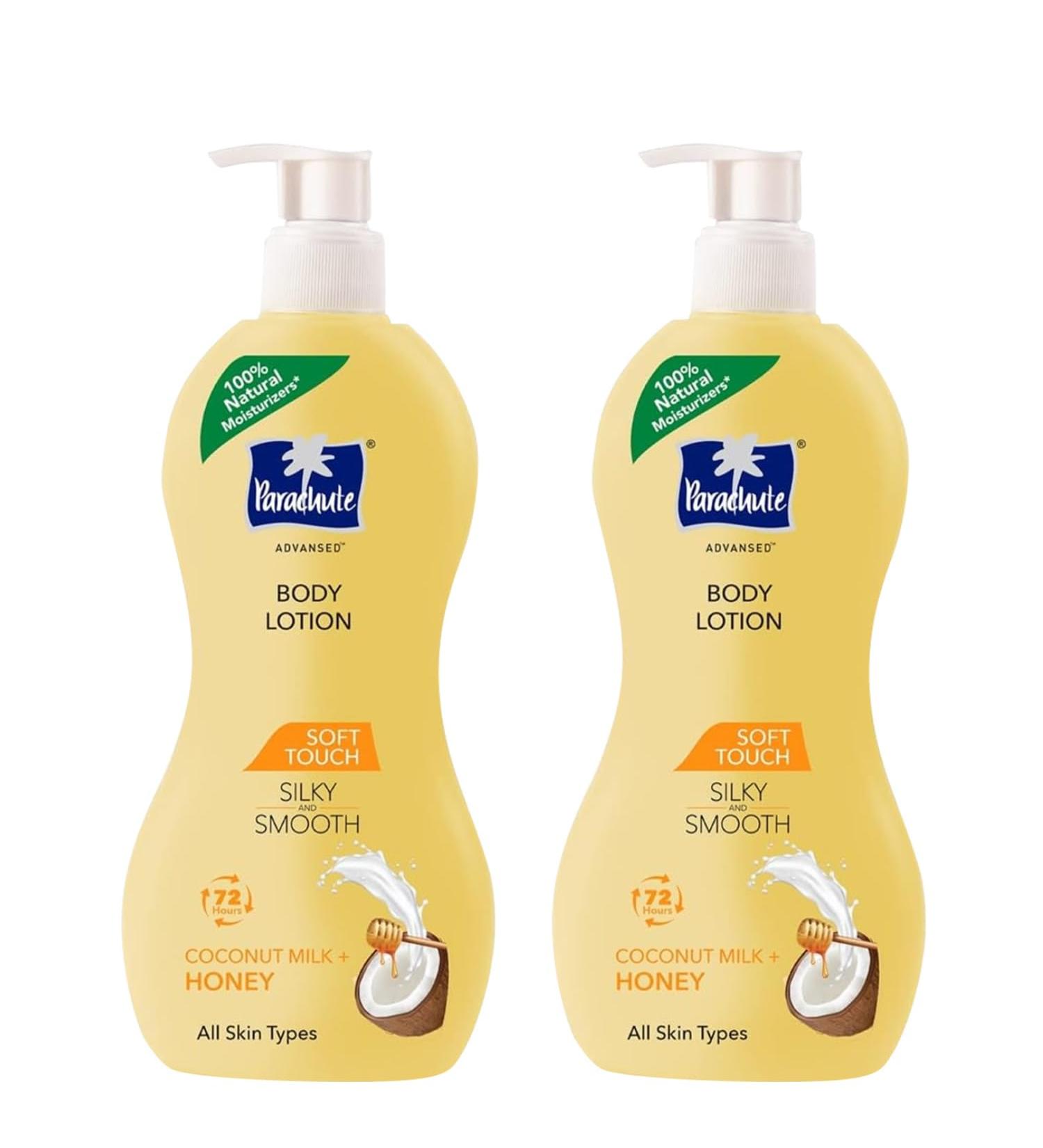Parachute Advansed Soft Touch Body Lotion with Pure Coconut Milk & Honey |For Women & Men | All Skin types | 100% Natural 72h Moisturisation | 13.5 Fl.oz. (Pack of 2) Soft Touch 13.53 Fl Oz (Pack of 2) - Buy Online on GoSupps.com