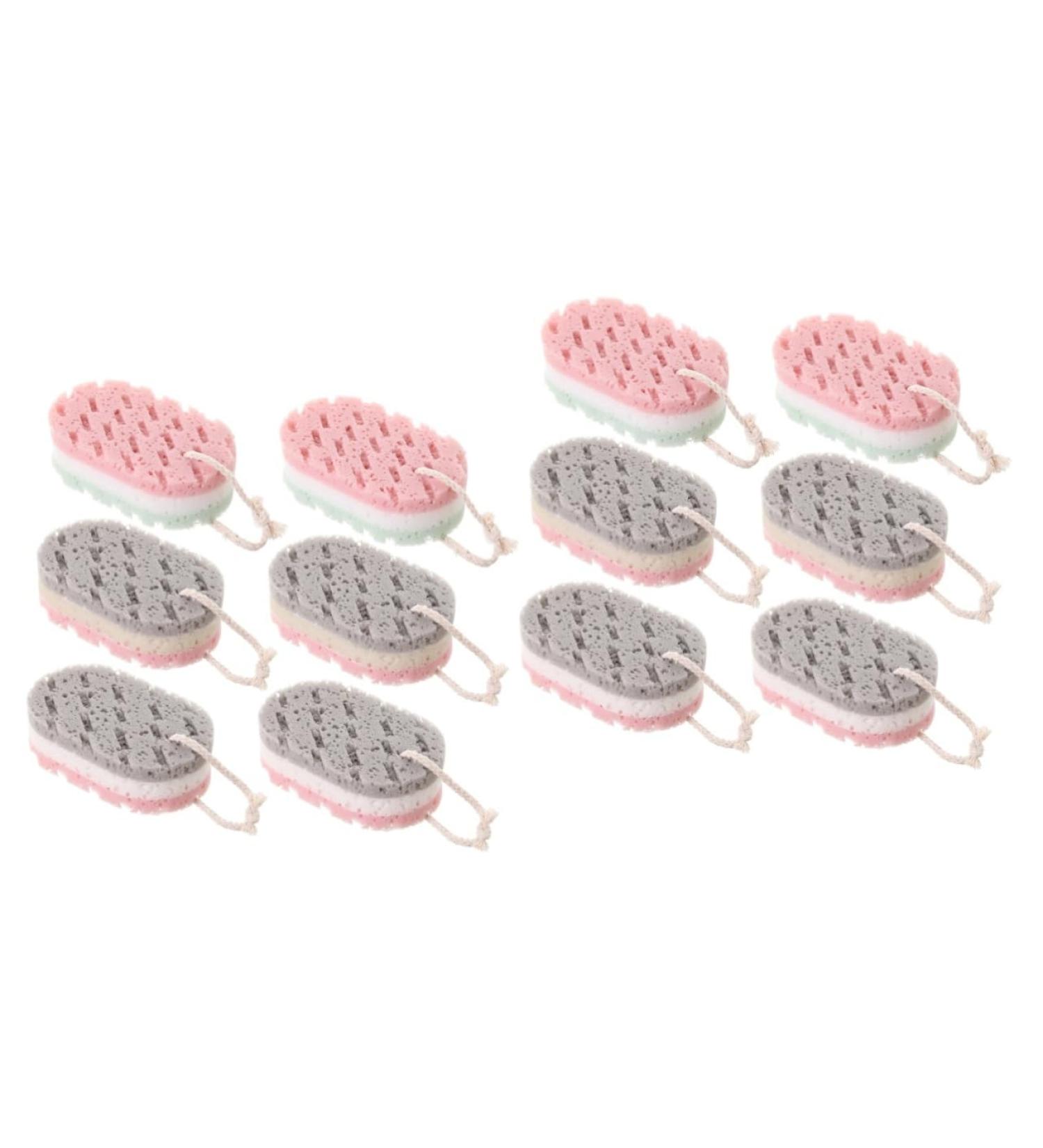 Beaupretty 12 pcs Bath Sponge Set - Premium Bathing Scrubber & Back Massager for Men Women and Kids - Soft Shower Loofah & Cleaning Mittens - Ideal Bath Accessories - Buy Online on GoSupps.com