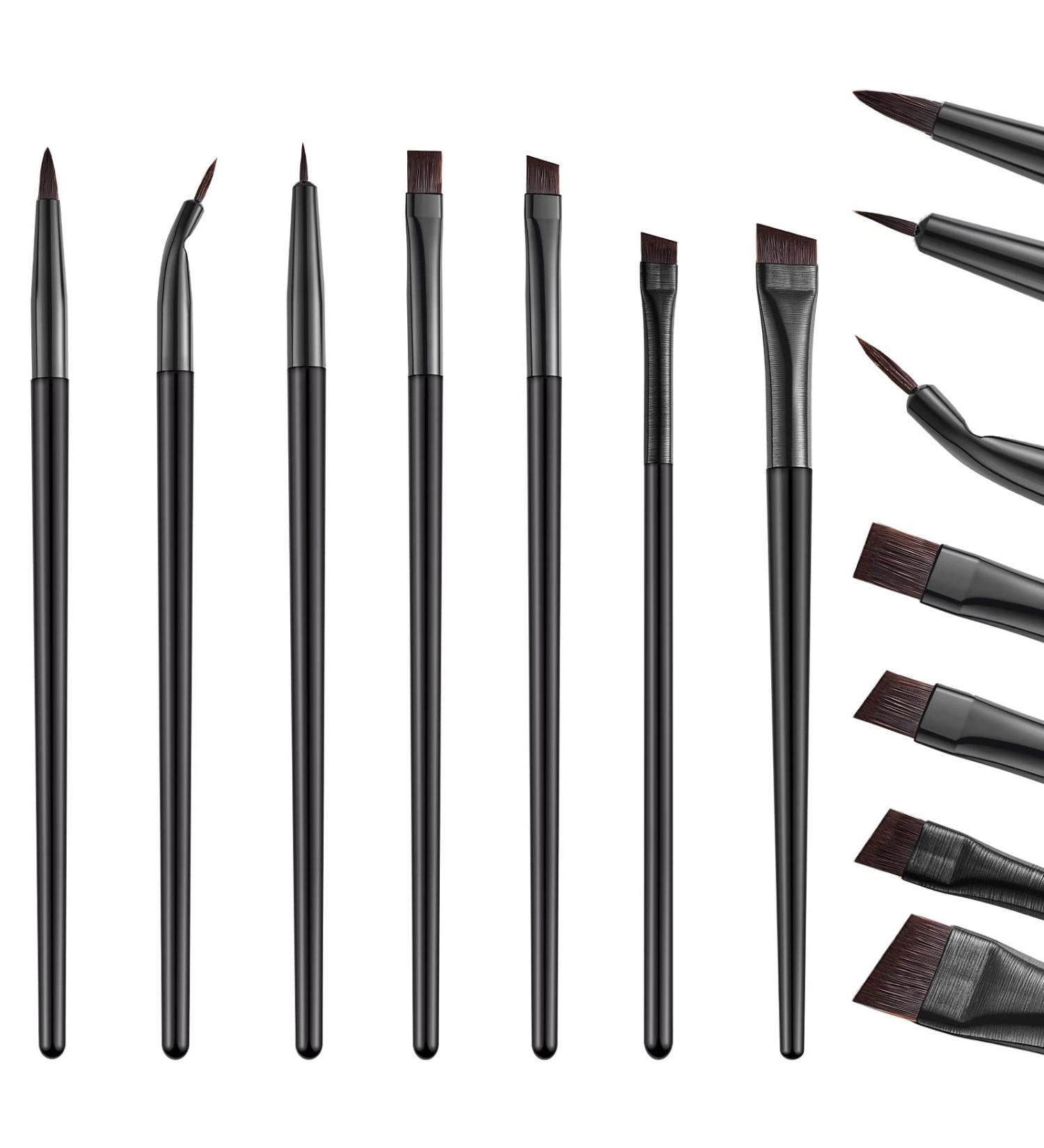 7-Piece Eyeliner Brushes Set for Precision Makeup Application | Gel & Liquid Eyeliner Brushes, Slanted Eyebrow Brush, Fine Bent Eyeliner Brush, Eyeshadow Brushes - Buy Online on GoSupps.com