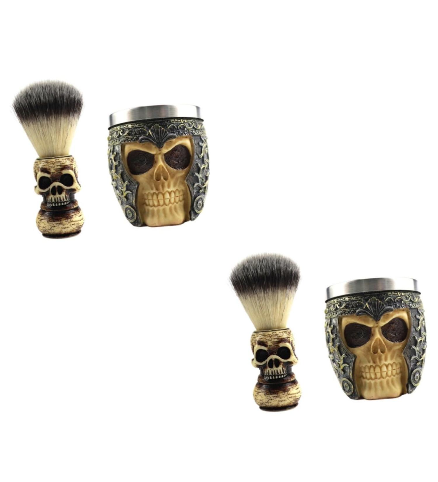 Beavorty Handmade Skull Beard Razor Brush for Men - Premium Shaving Brush & Metal Manual Shaver for Ultimate Grooming Experience - Buy Online on GoSupps.com