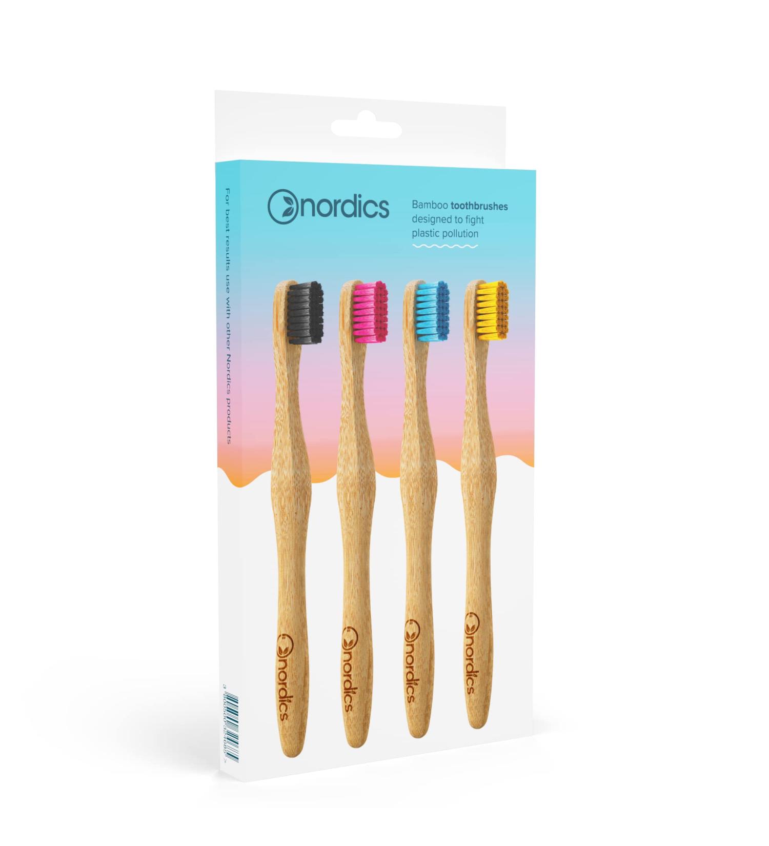 Eco Toothbrushes Bamboo Multipack 4x for adults