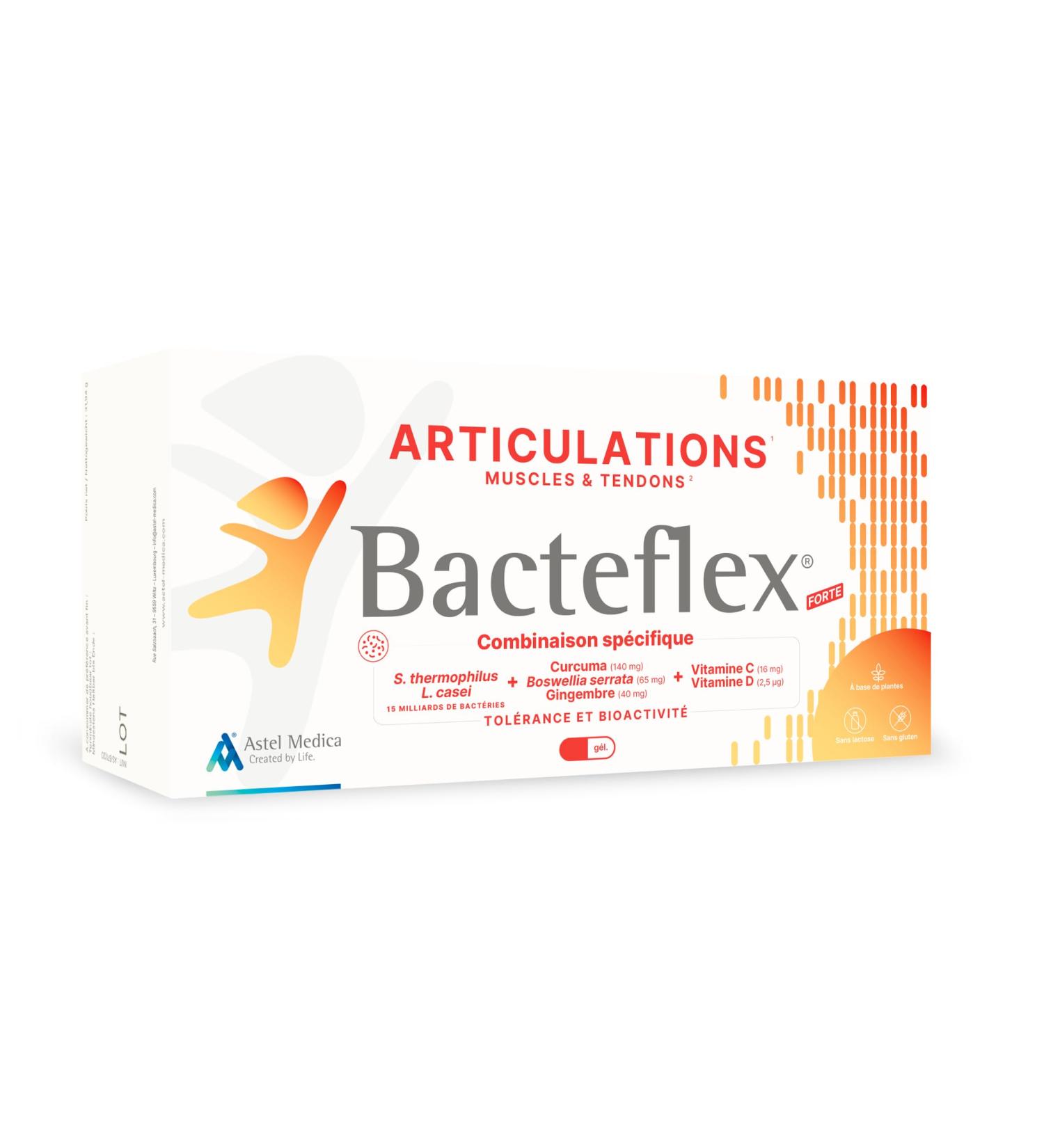  Bacteflex FORTE Natural Dietary Supplement with Turmeric Boswellia and Ginger Probiotics for Joints and Muscles 96 Capsules - Buy Online on GoSupps.com