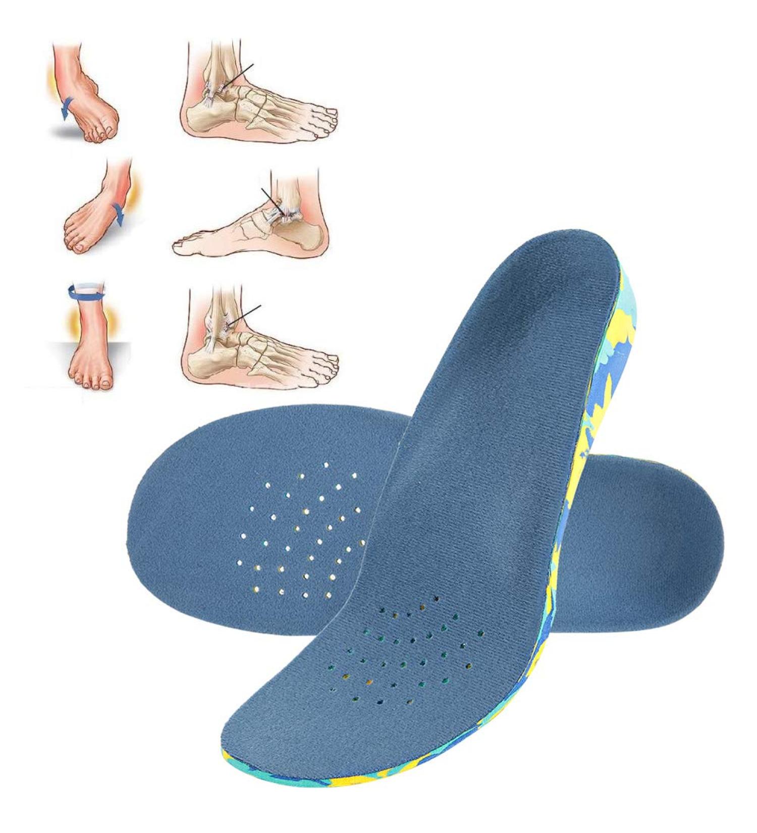 Orthopedic Insoles for Children - Supportive Eva Inserts for High Foot Vaults | Plush XL Blue Soles - Buy Online on GoSupps.com