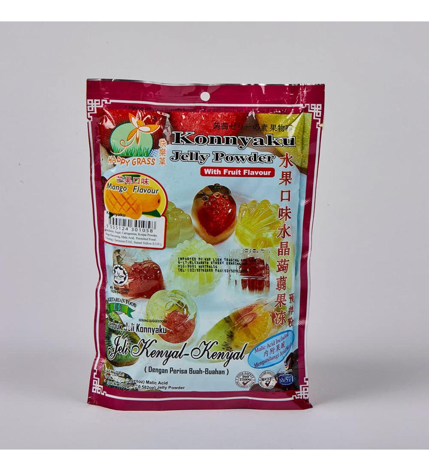 Happy Grass Konnyaku Jelly Powder with Mango Flavour 300g (1 Pack) 10.58 Ounce (Pack of 1)