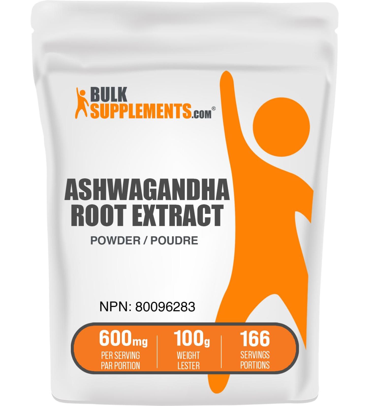 BulkSupplements.com Ashwagandha Root Extract Powder - Ashwagandha Supplement Ashwagandha Powder - from Ashwagandha Root - Vegan & Gluten Free 600mg per Serving 100g (3.5 oz) (Pack of 1) - Buy Online on GoSupps.com