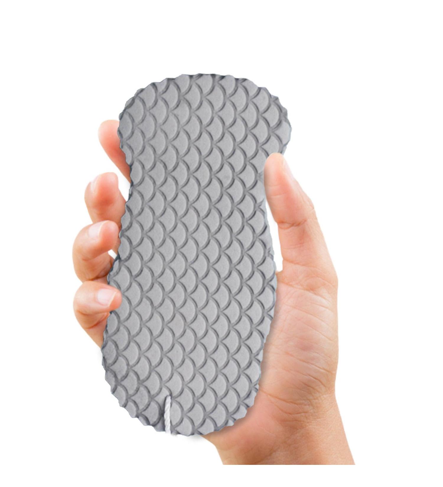 Exfoliating Bath Sponge - Soft Reusable Shower Brush for Dead Skin Removal - Gray Adult Bath Accessory - Buy Online on GoSupps.com