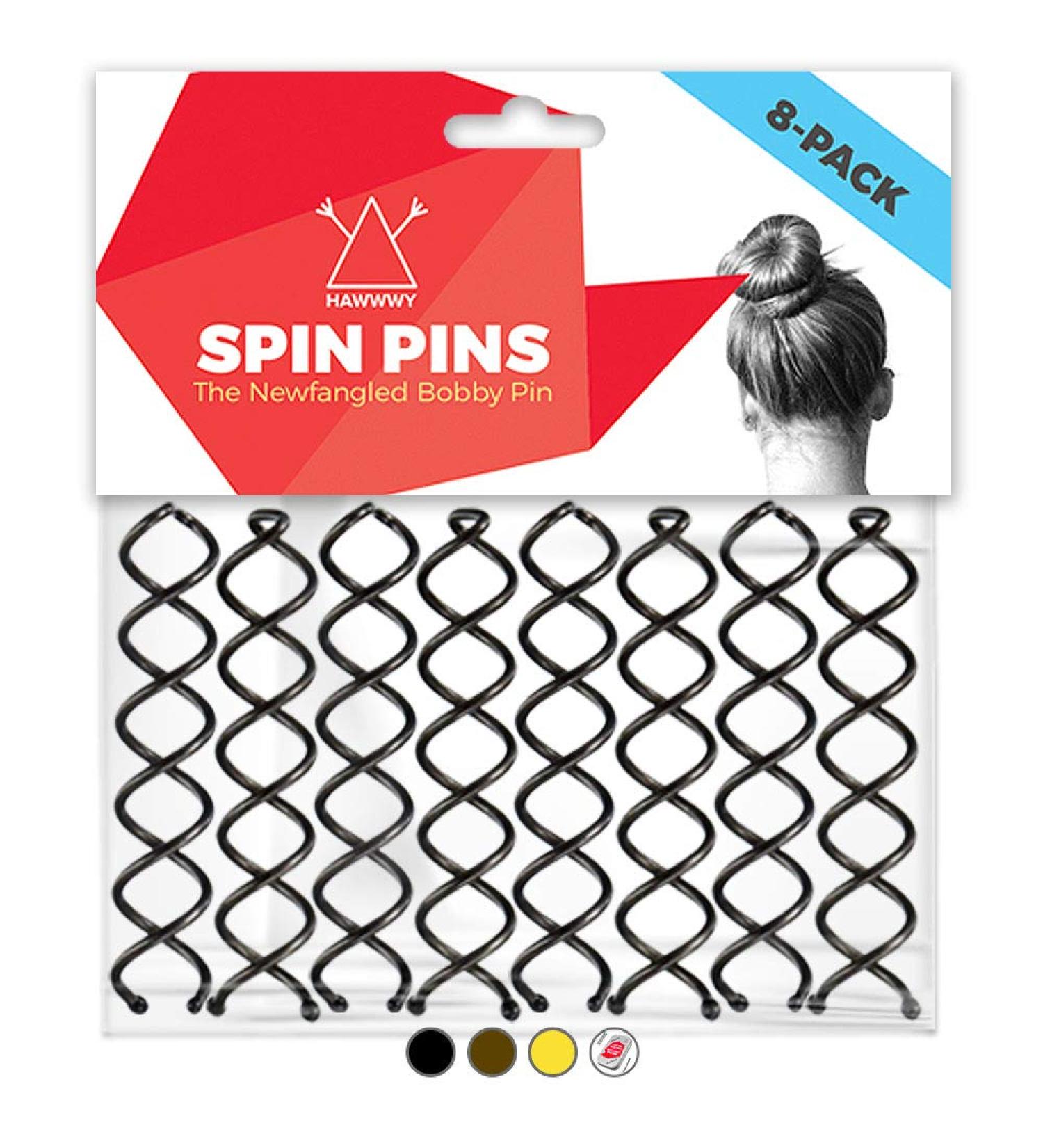 Hawwwy Spiral Bobby Pins 8 Pack - Easy Bun Maker for Women & Kids - Updo Hair Accessories - Black 2 Inches - Pack of 1 - Buy Online on GoSupps.com