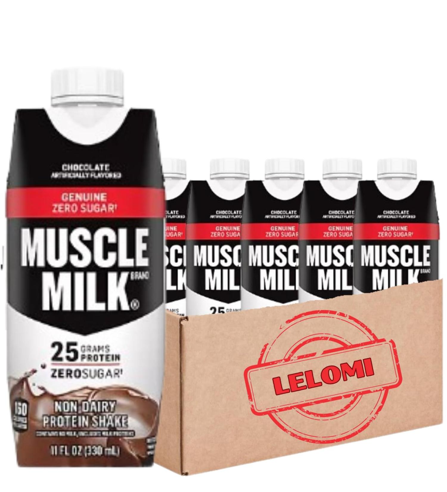 Muscle Milk Protein Shake - Zero Sugar 25g Protein Vitamins A C & D 5g Fiber - 11 Fl Oz Pack of 6 - Energizing Snack - International Shipping Available - Buy Online on GoSupps.com