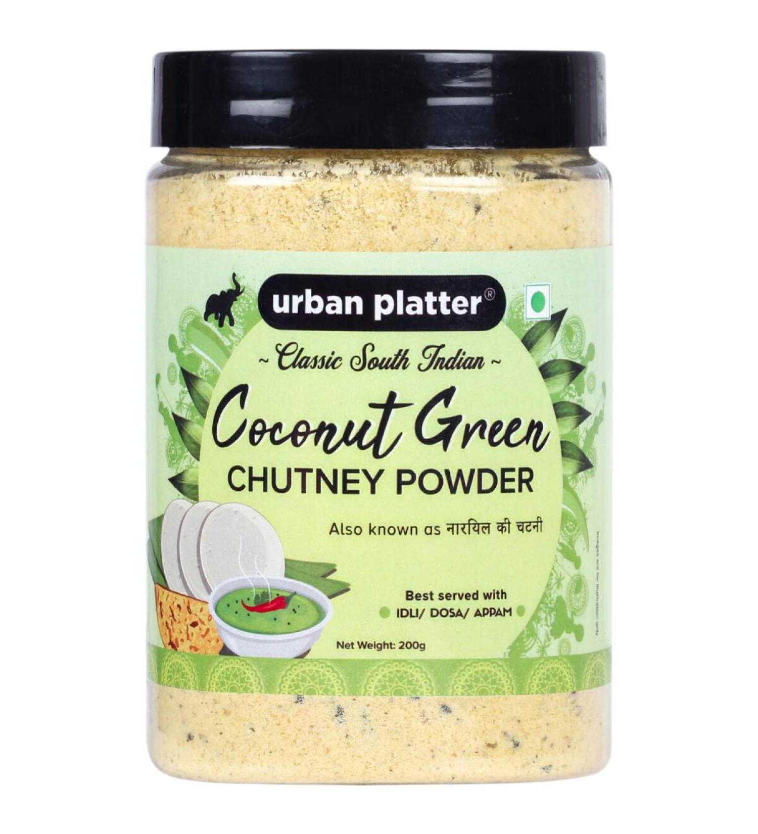 Urban Platter Instant Coconut Green Chutney Powder - South Indian Style - 200g/7oz (Pack of 1) - Buy Online on GoSupps.com