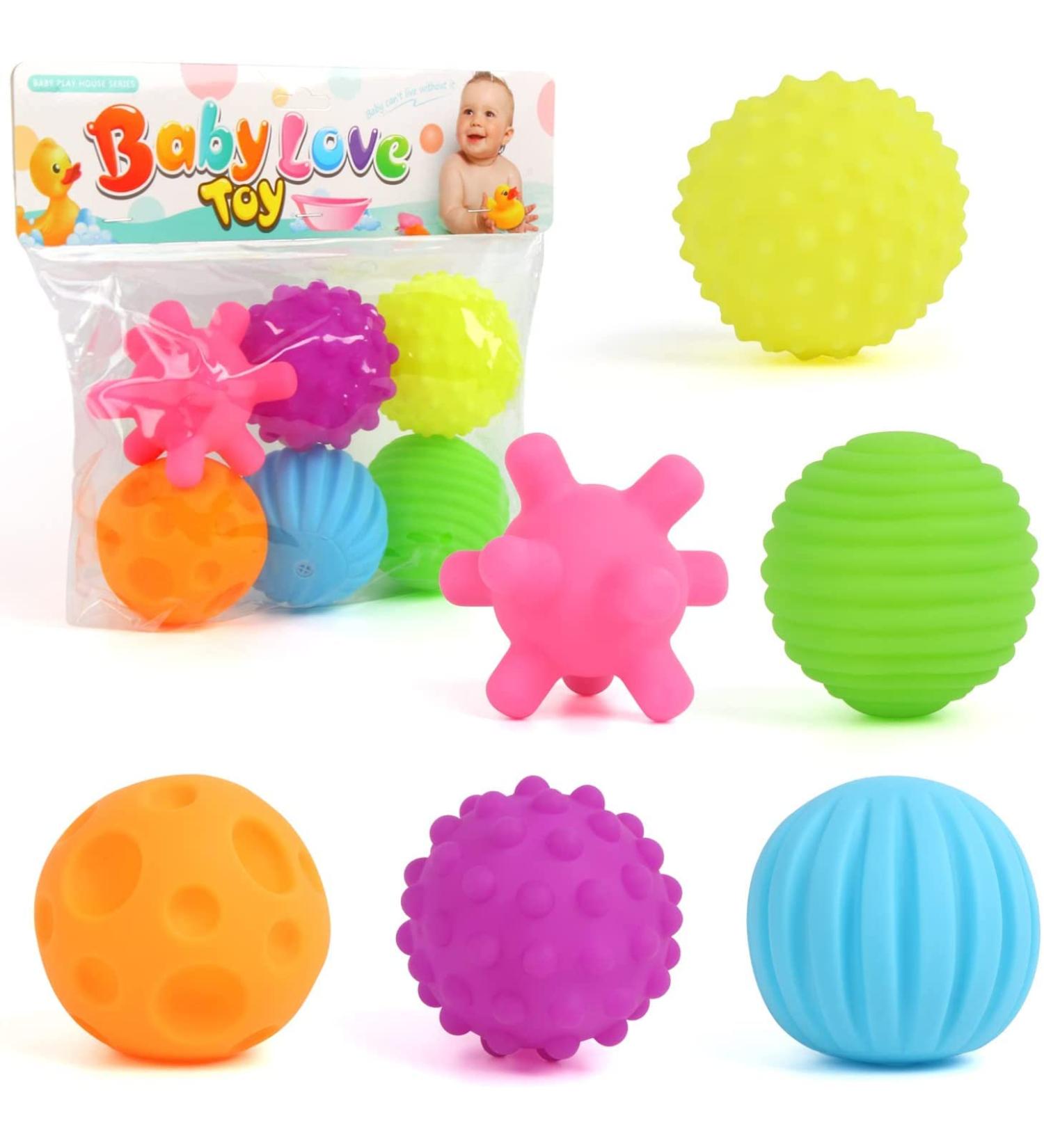 DERAYEE 6 Piece Sensory Toy Set - Colorful Squeeze Balls for Infants | Ideal Sensory Balls for Babies Ages 3-12 Months - International Shipping Available - Buy Online on GoSupps.com