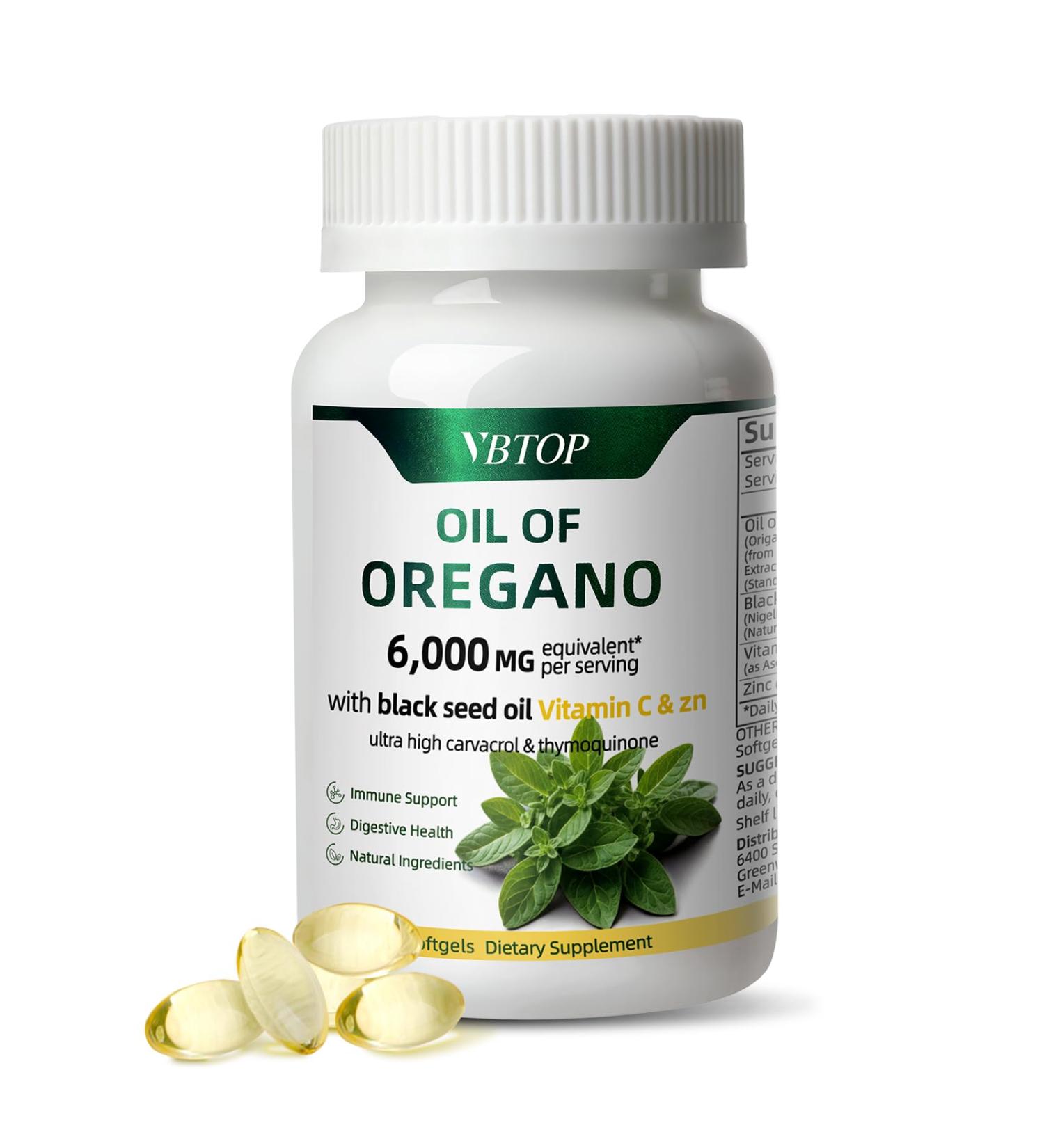 Oregano Oil with Black Seed Oil Vitamin C and Zinc 4-in-1 formula Naturally Contains Carvacrol and Thymol antioxidant and immune-boosting benefits and support digestion | Non-GMO | 90 Softgels 1 Bottle - Buy Online on GoSupps.com
