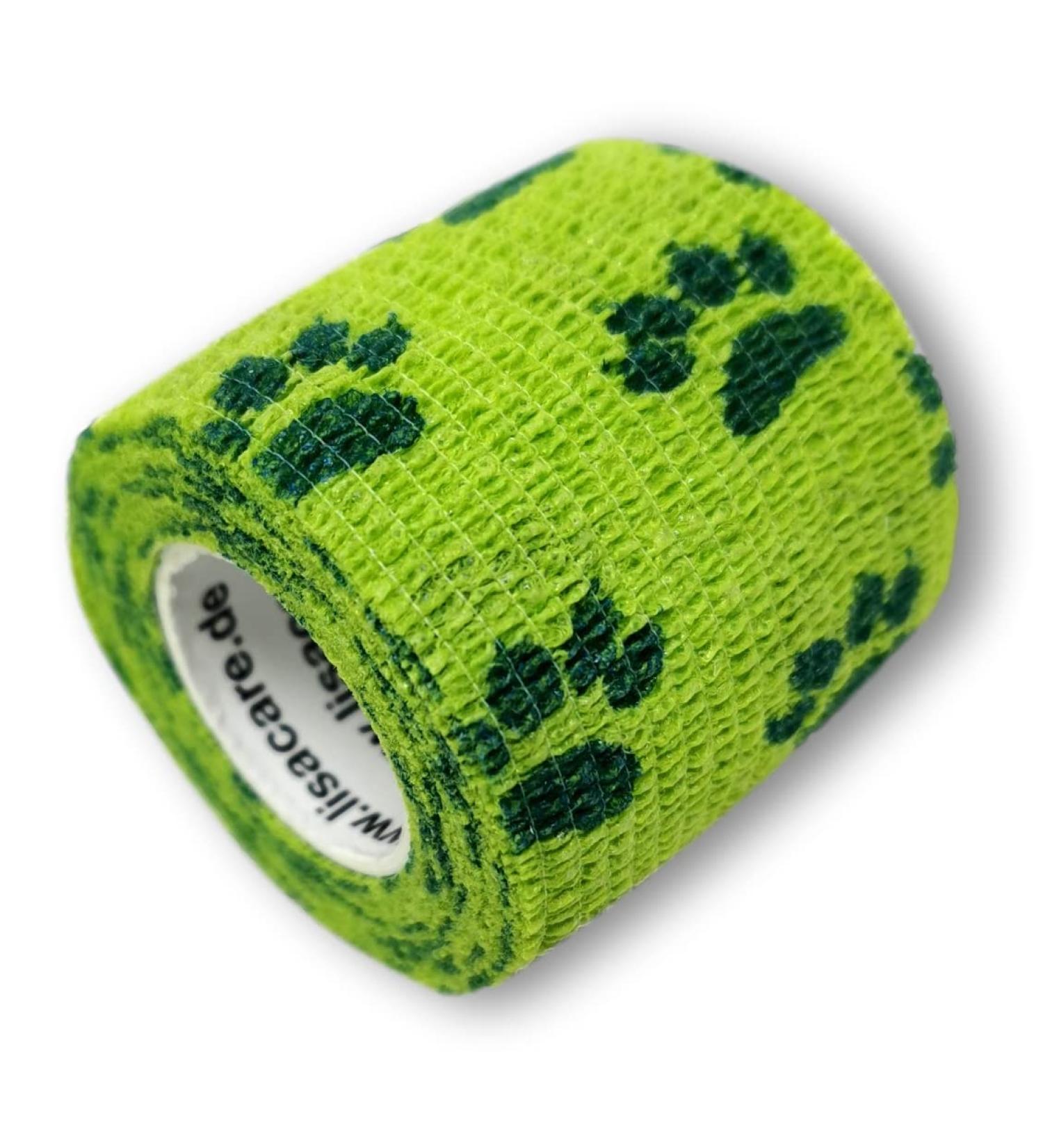 Lisacare Elastic Bandage Set for Pets & Horses - Waterproof Self-Adhering 4 Rolls 5cm Wide - Vibrant Paw Green & Light Green Colors - Perfect for International Shipping - Buy Online on GoSupps.com