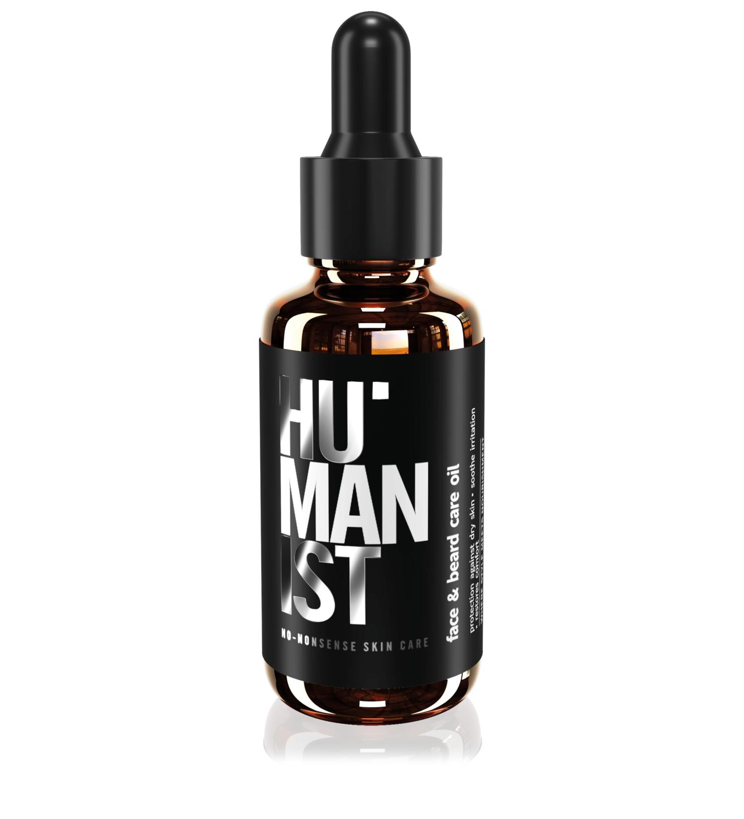 Humanist - Huile hydratante visage et barbe - Protection contre la peau s che - Revitalisante - Composition naturelle - Vegan - 30 ml