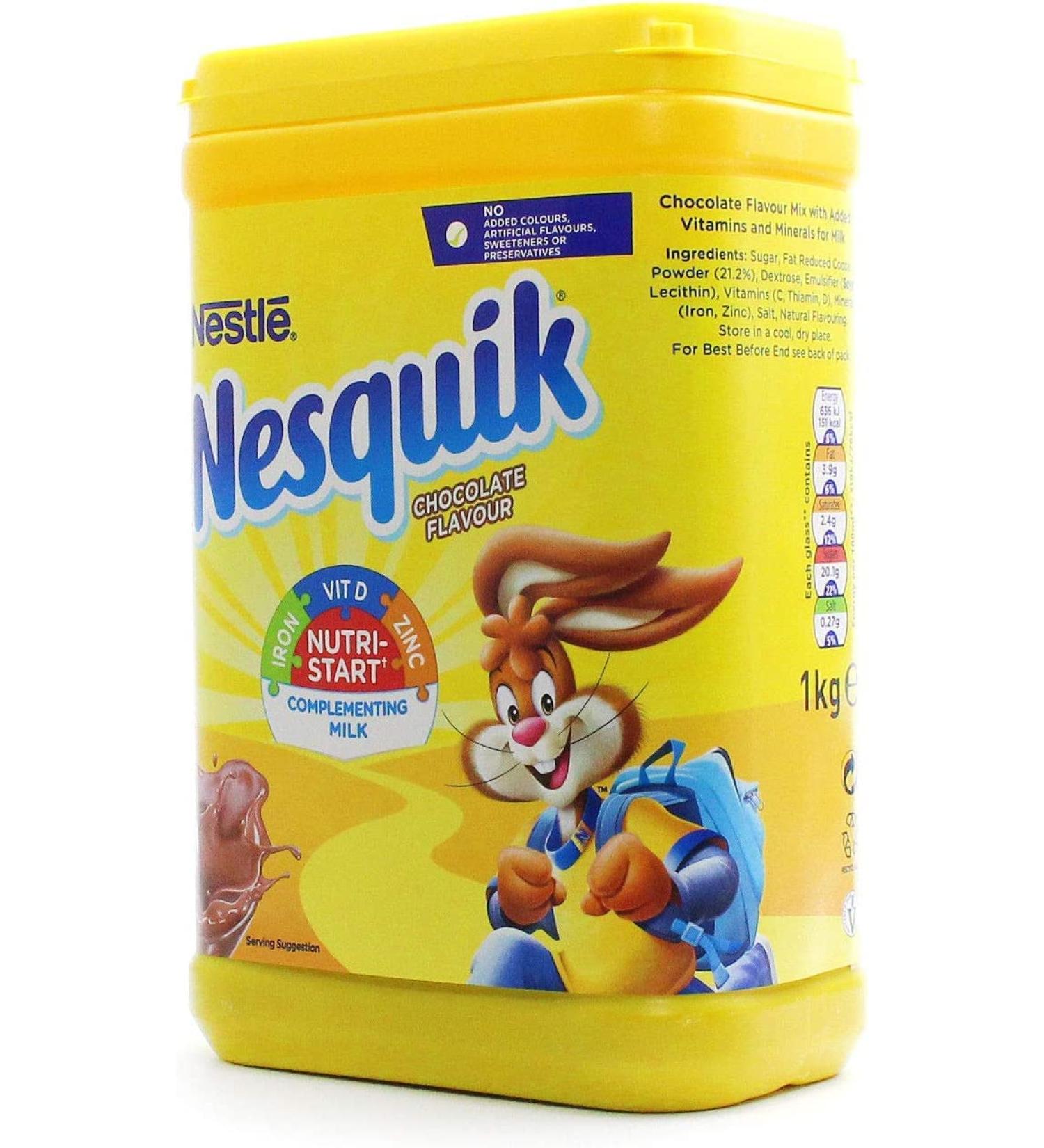 Nestl Nesquik Chocolate Flavour Milk Powder for Kids Children Flavoured Milk High in Vitmin D Iron Zinc Wake Up Your Milk Sold by ESSENTIAL PRODUCTS 1 KG - Buy Online on GoSupps.com