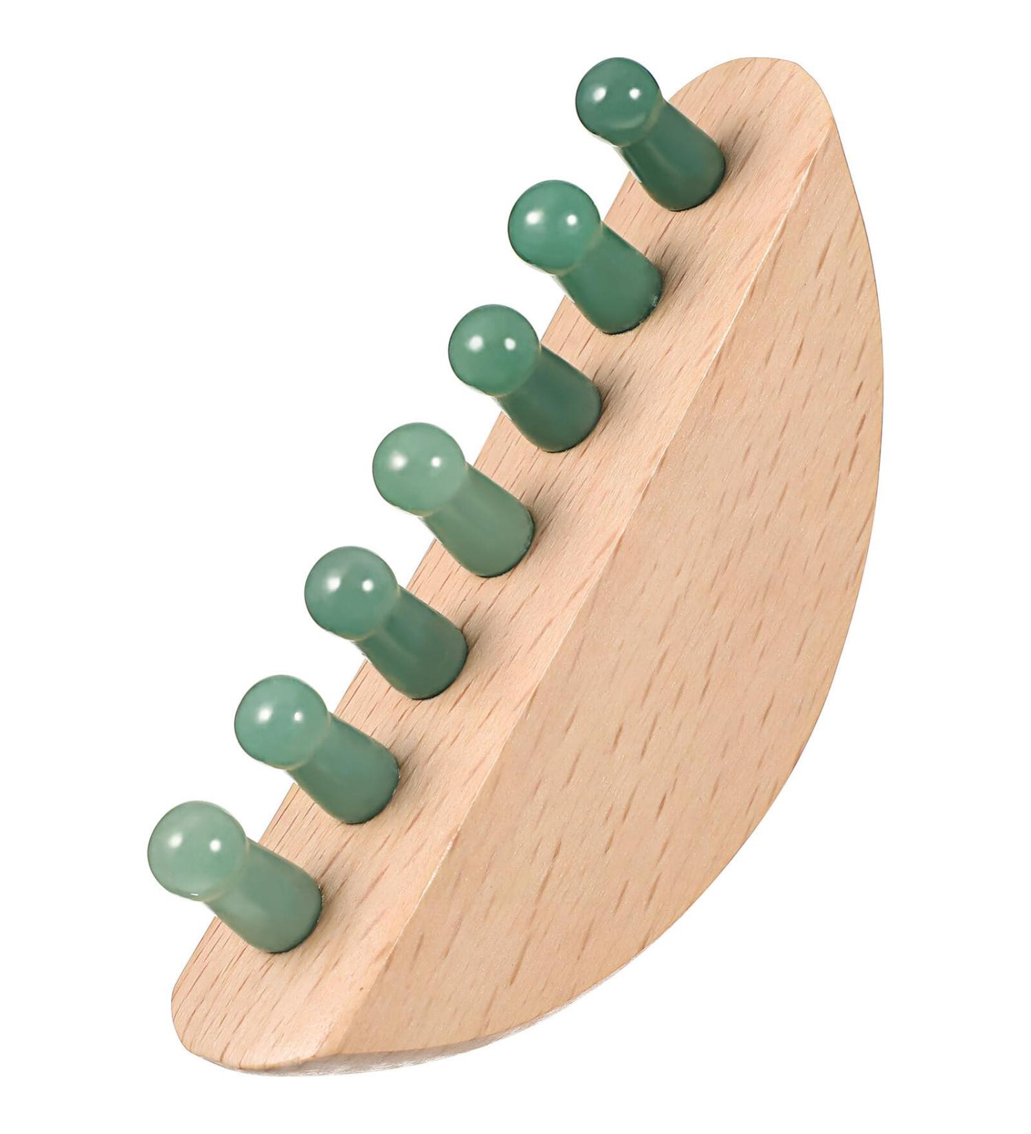 Healvian Wooden Scalp Massage Comb with Natural Jade - Deep Tissue Trigger Point Massage Device for Men & Women - International Shipping - Buy Online on GoSupps.com