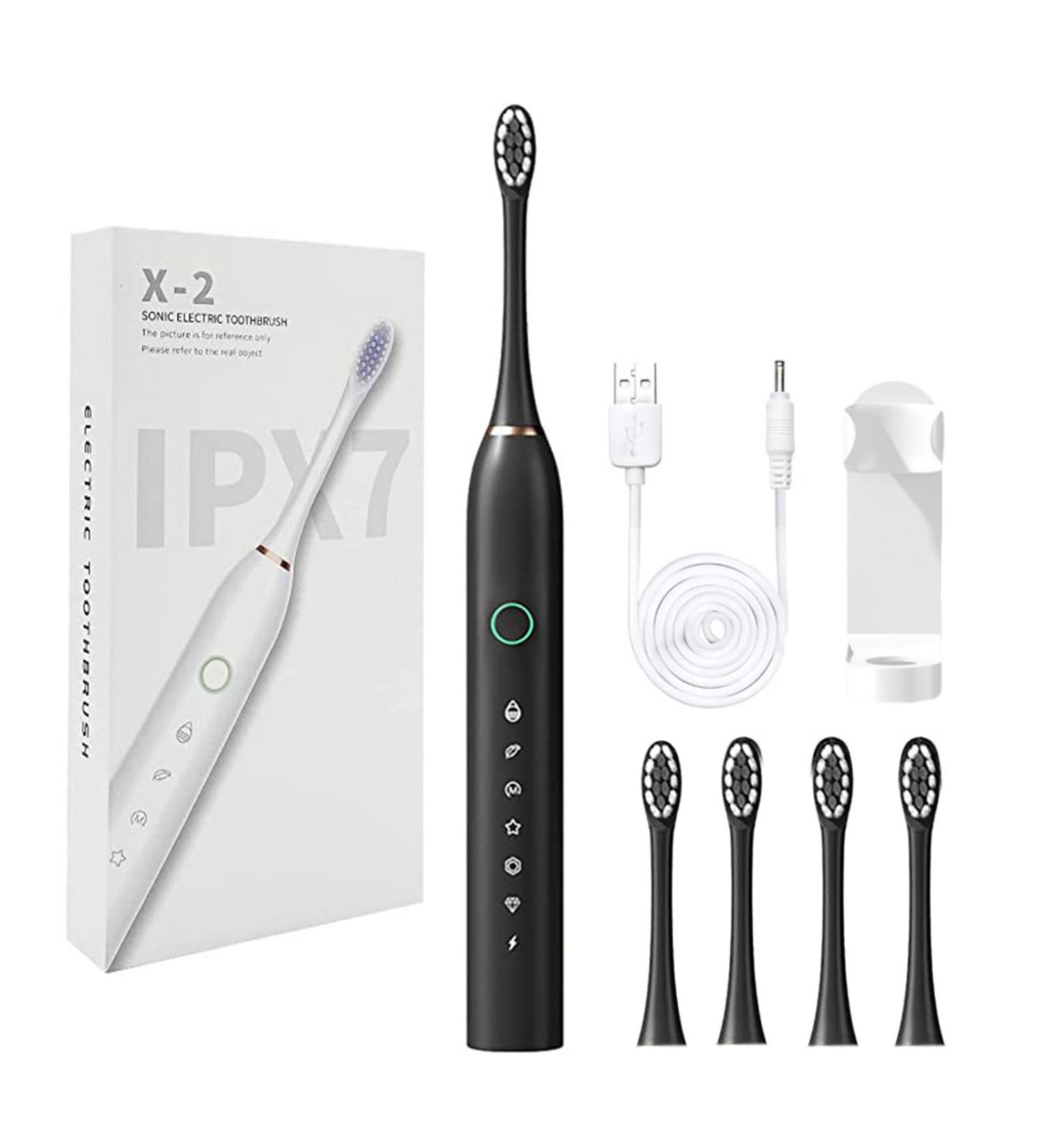 Best Electric Toothbrush for Adults - 6 Modes Smart Timer IPX7 4 Brush Heads - Long Lasting 15-Day Charge - Buy Online on GoSupps.com