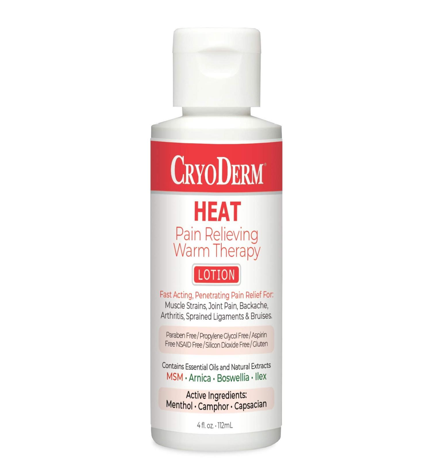 CryoDerm Heat Lotion - Fast-Acting Relief (4 oz) | Soothes Muscles & Joints - Buy Online on GoSupps.com