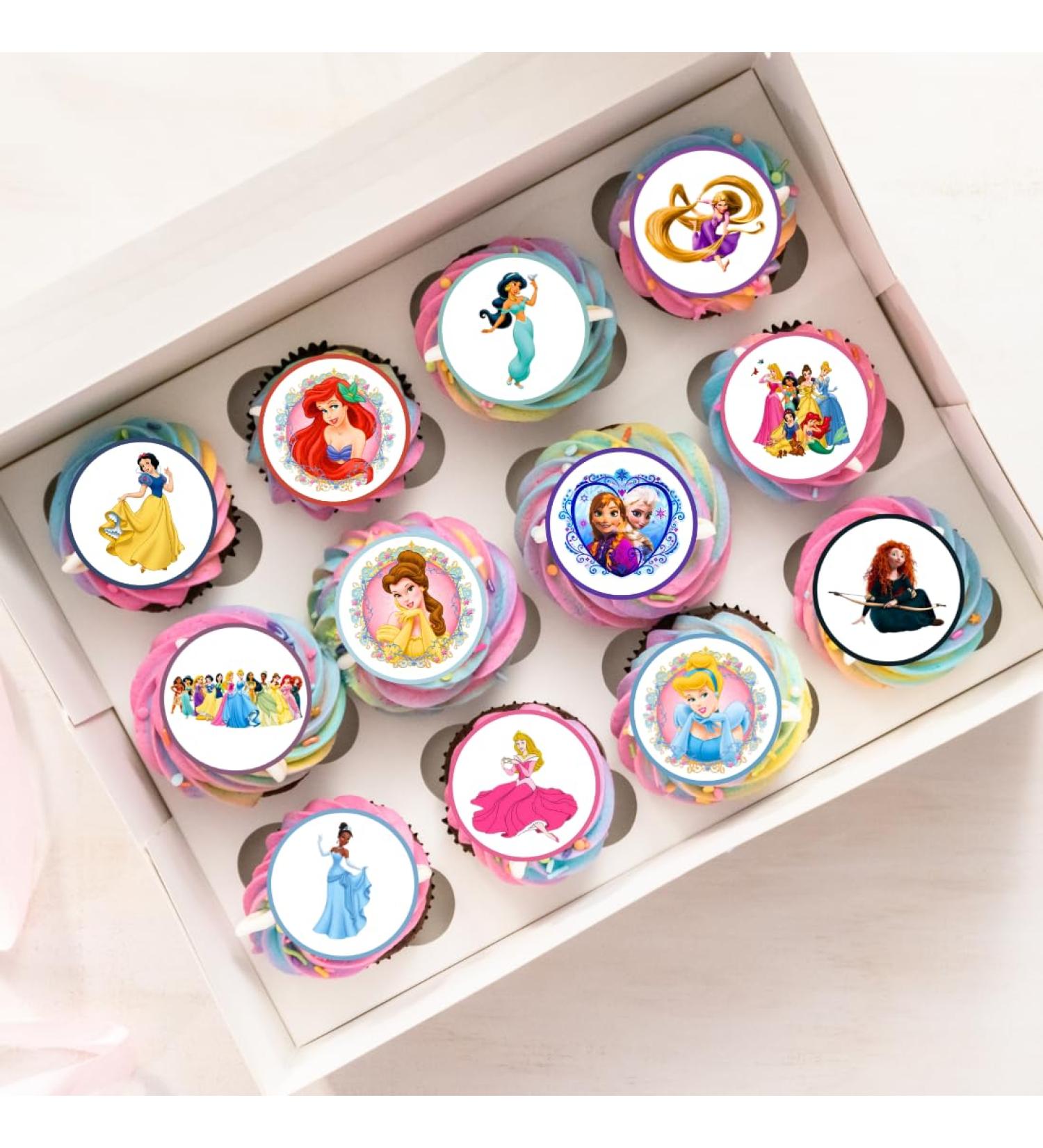 PRECUT Princess Cupcake Toppers Princess Theme Edible Cake Toppers Edible Princess Party Decorations Princess Cake Toppers Princess Cupcake Decorations (Pack of 12) - Buy Online on GoSupps.com