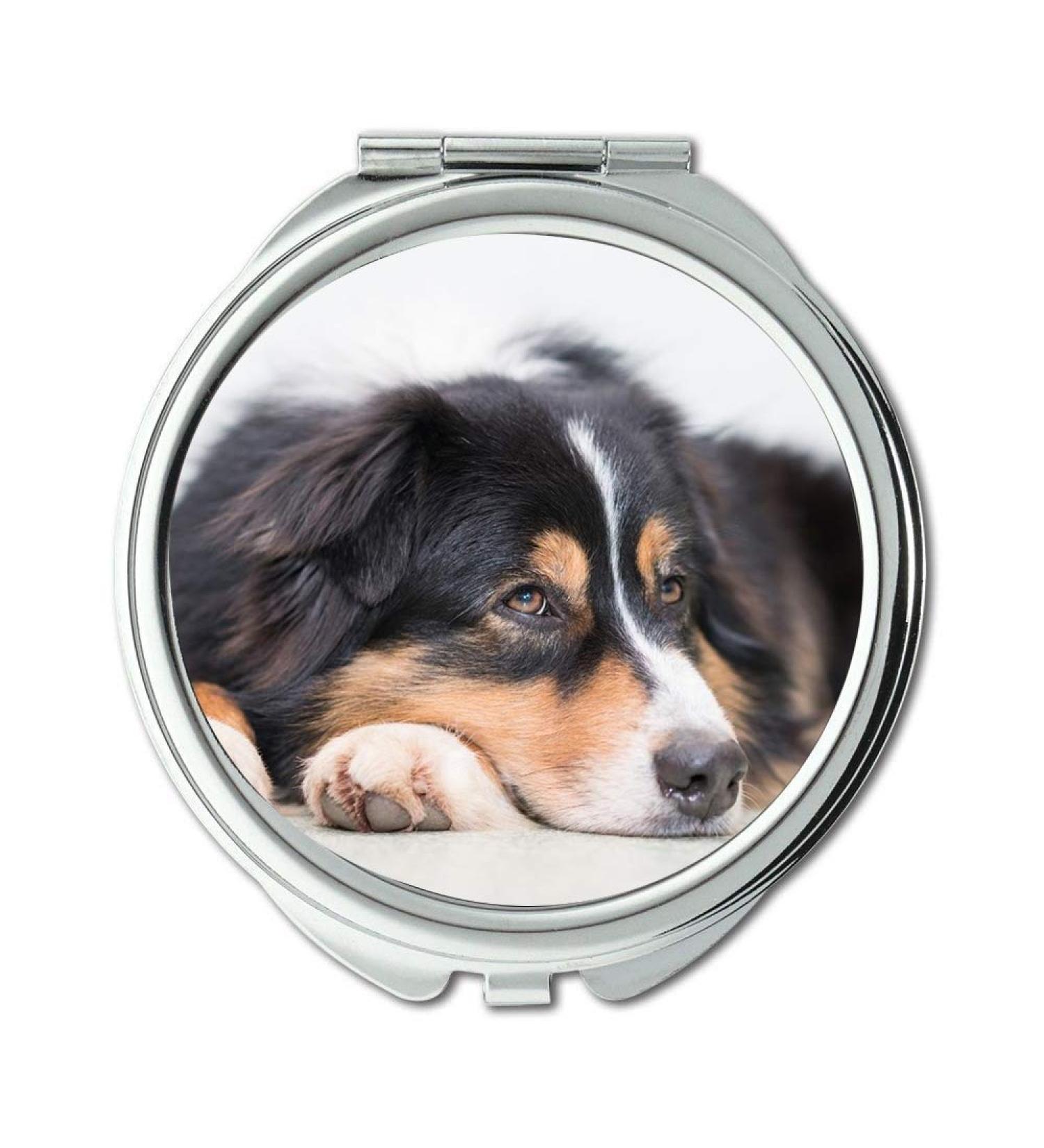 Mirror Travel Mirror Dog Thoughtful Quiet Relaxed Cute Pocket Mirror portable mirror - Buy Online on GoSupps.com
