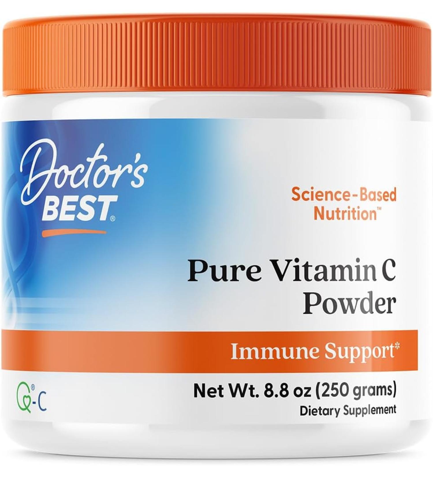 Doctor's Best Pure Vitamin C Powder 8.8 oz (250 g) - High Potency Antioxidant - Buy Online on GoSupps.com