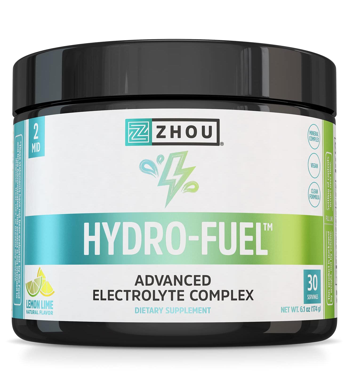 Zhou Nutrition Hydro-Fuel Electrolyte Complex - Lemon Lime 6.1 oz (174 g) for Optimal Hydration - Buy Online on GoSupps.com