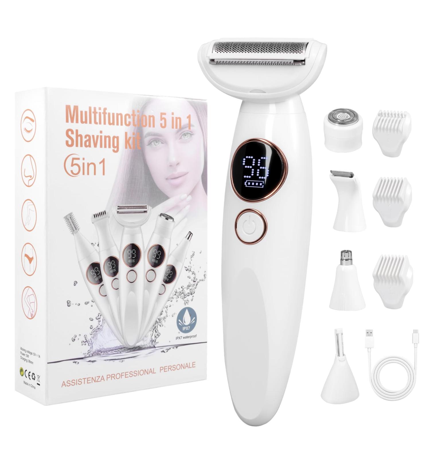 Carehabi 5in1 intimate shaver for women electric shaver for women intimate zone IPX7 waterproof USB trimmer for face eyebrows body bikini zone without charging station - Buy Online on GoSupps.com