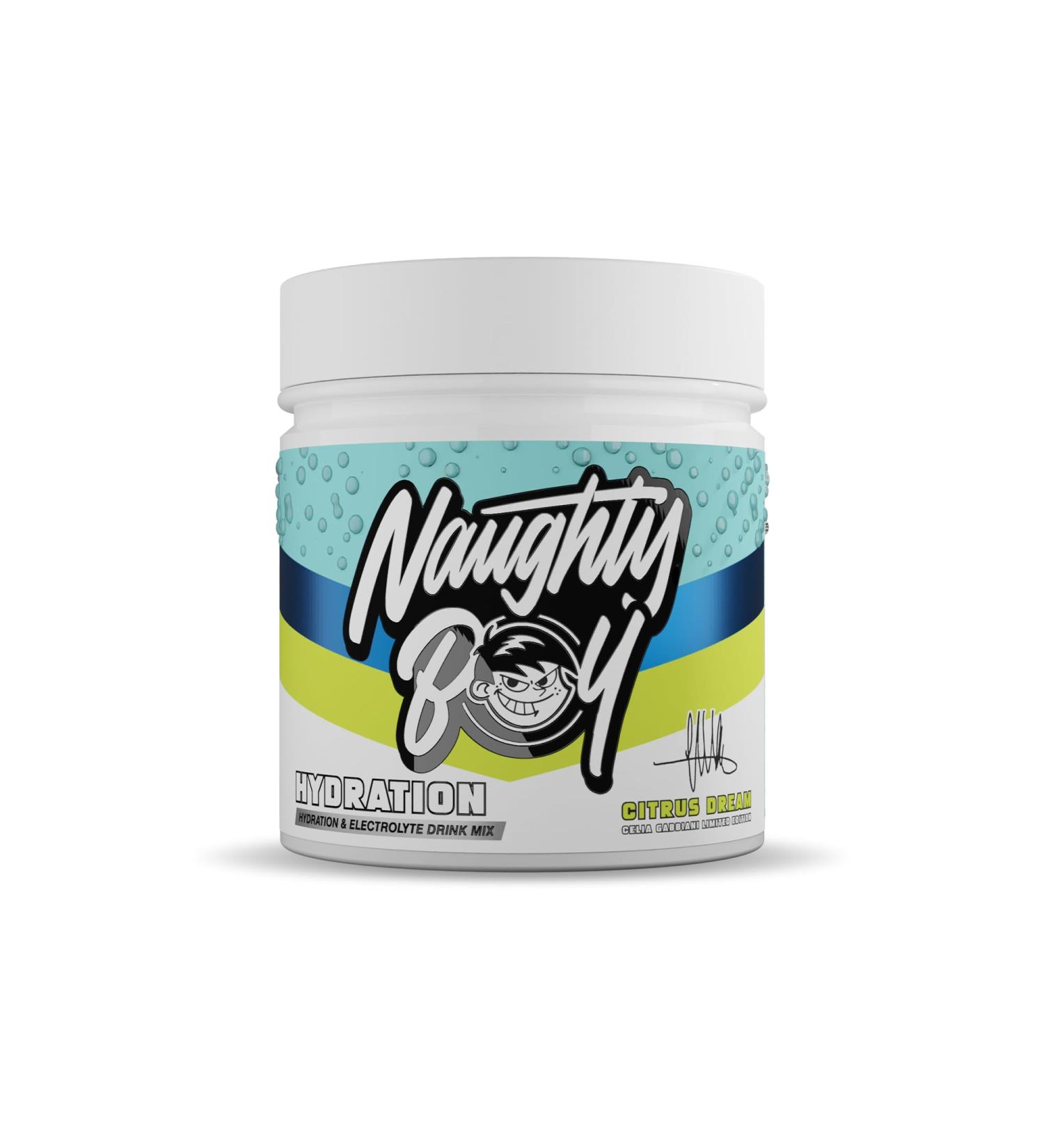 Naughty Boy Hydration & Electrolyte Drink Mix - 2400mg Electrolytes, Creatine & Taurine - Super Reds - Citrus Dream - Buy Online on GoSupps.com