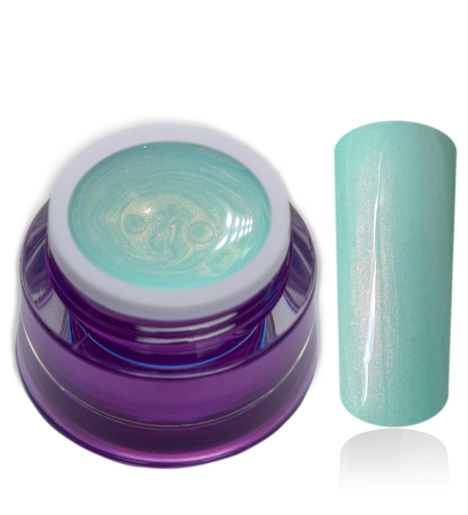 Premium Color Gel Pastel Pearl Fiorello Turquoise Green UV Gel Nail Gel Colorgel 1x5ml (1 Pack)