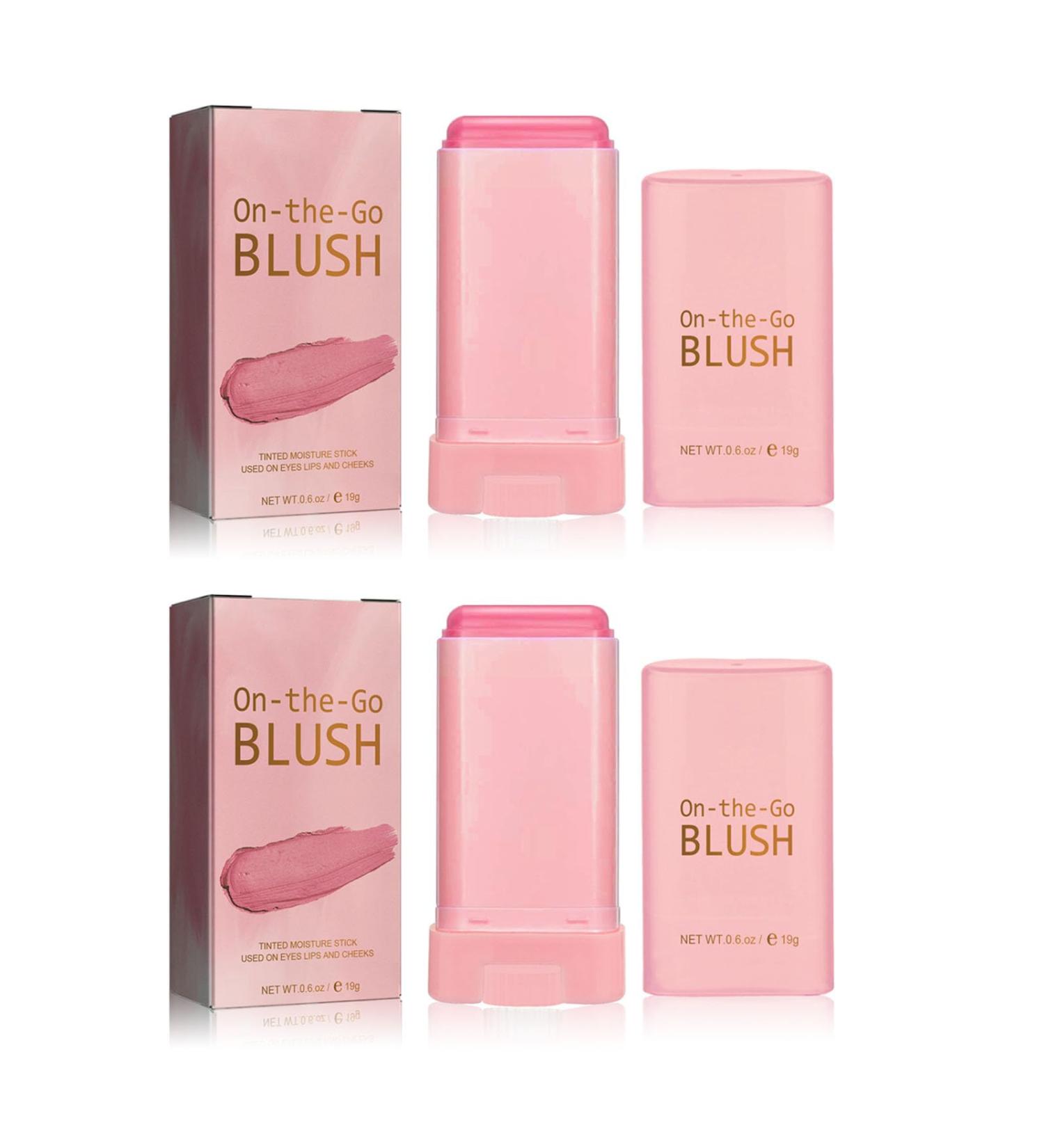 2PCS Cream Blush Stick Smooth Blush Stick Waterproof Moisturizer Stick Matte Highlighter Stick Natural Nude Makeup for Cheek Eyes Lips Pink 19 g (Pack of 2) Pink - Buy Online on GoSupps.com
