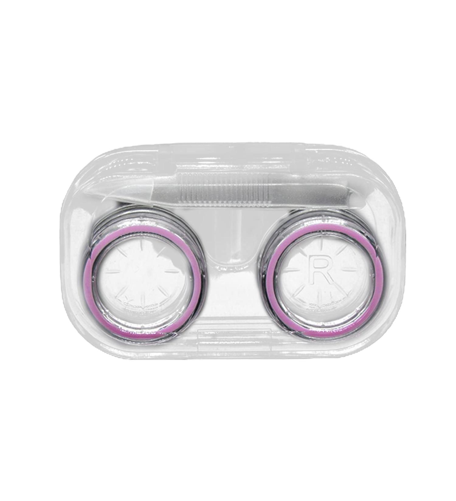 Container with Sealing Ring Portable Tweezers Transparent Glasses Holder Box for Office Pink 1 Piece