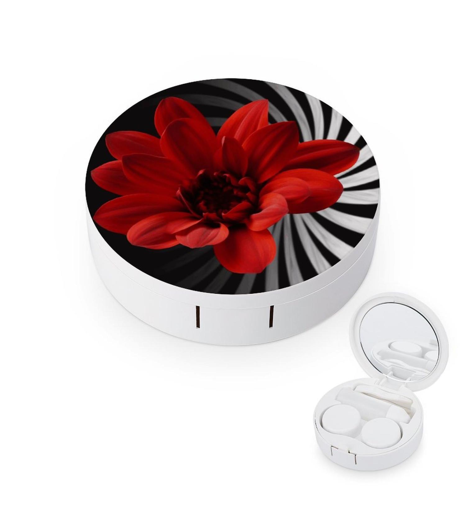 Buy Red Flower Print Plastic Contact Lens Case | Travel & Care Box for Contact Lenses - Buy Online on GoSupps.com