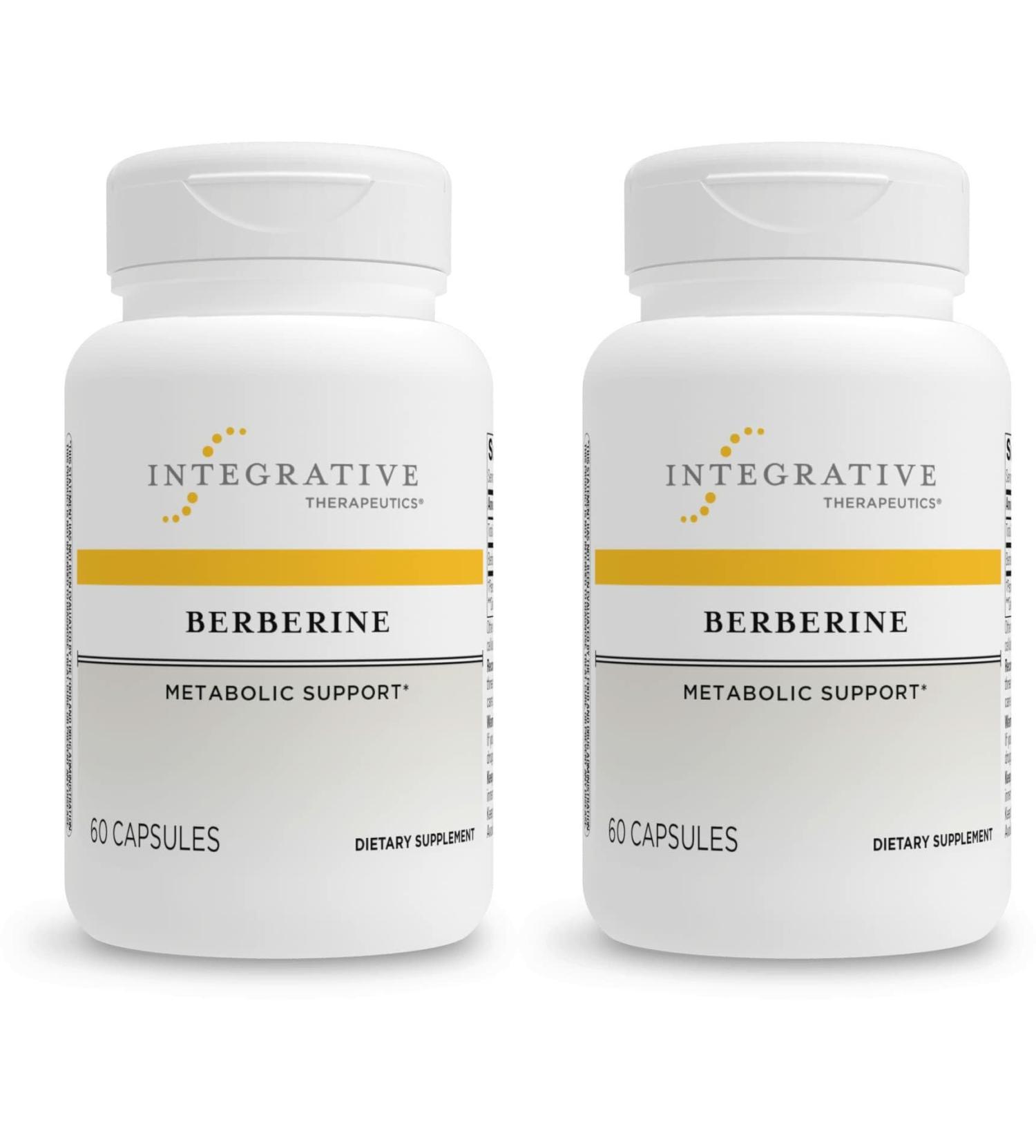 Integrative Therapeutics Berberine - Supports Metabolic Health & Cellular Energy Metabolism - Practitioner-Trusted Quality - Dairy-Free & Gluten-Free - 120 Capsules (120 Servings) 60 Count (Pack of 2) - Buy Online on GoSupps.com