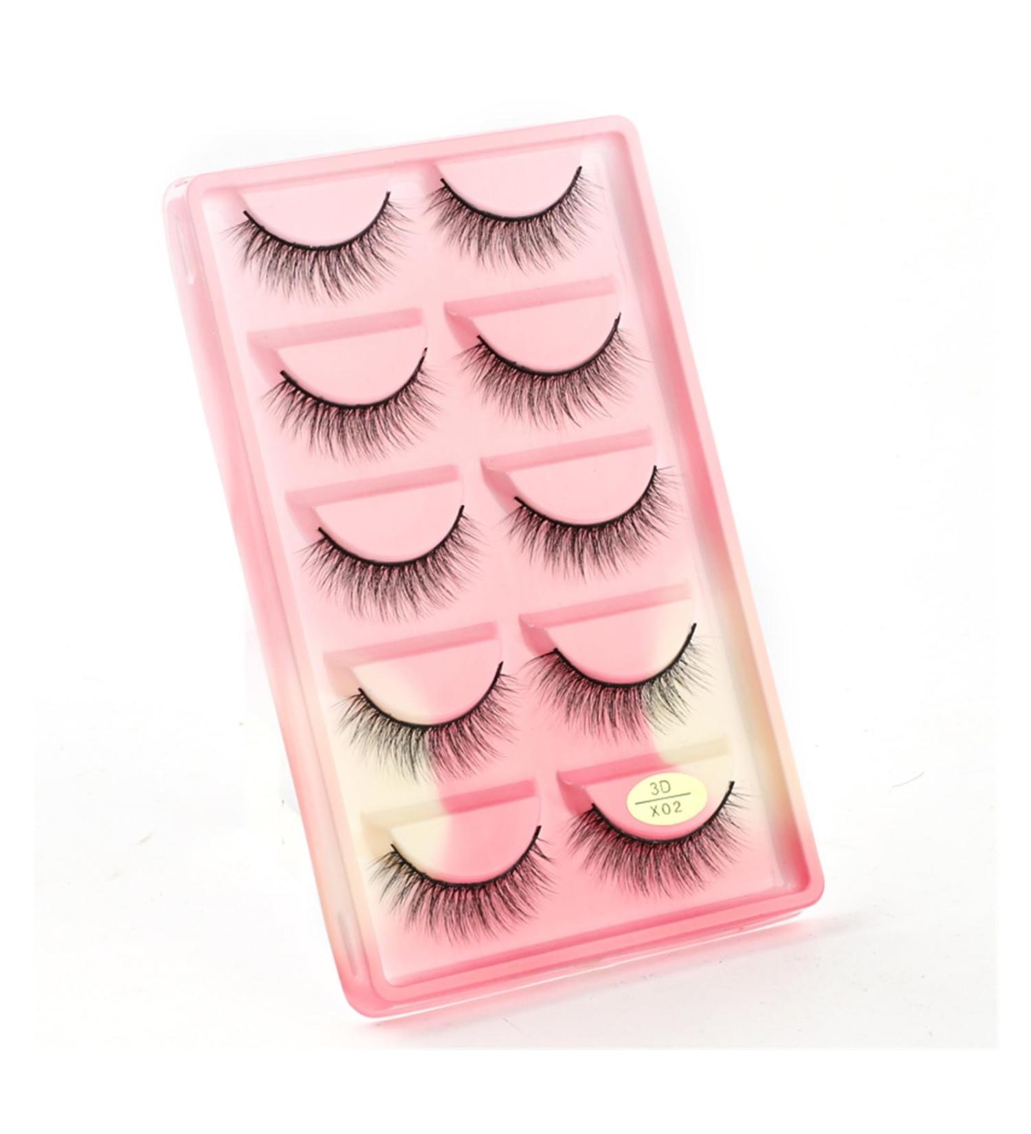 UAMOU 10/50/100 Boxes Mink Eyelashes Fluffy 3D Mink Lashes Makeup Natural Long Volume False Eyelashes Bulk Faux Cils Custom Cheerfully (Color : 5 Pairs X02CS Size : 10 Boxes) - Buy Online on GoSupps.com