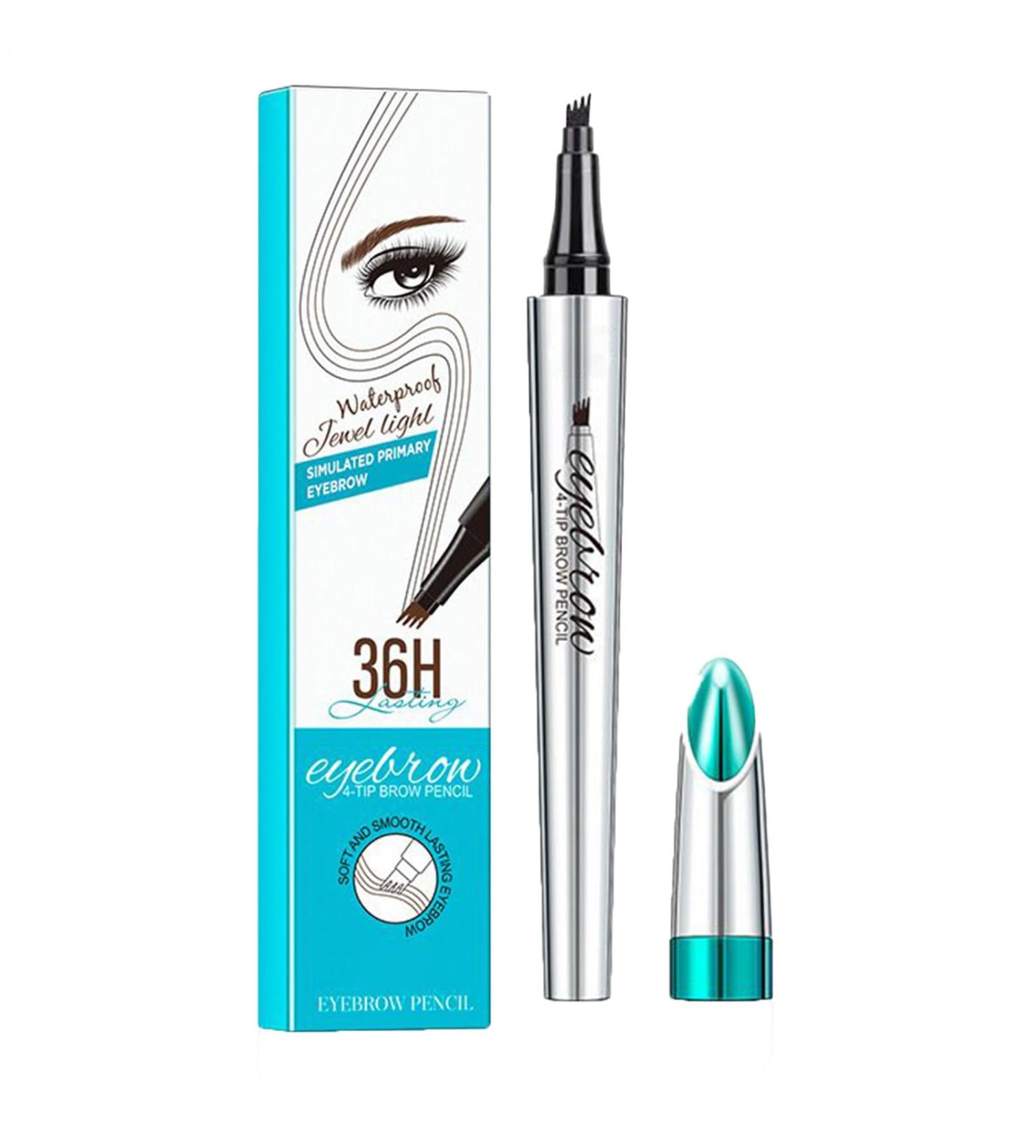 Eyebrow Pencil Eye Pencil Cosmetics Eyebrow Pencil4TIP Natural Liquid Filler Mascara Cosmetics Lasts All Day for Girls Makeup Dark Coffee - Buy Online on GoSupps.com