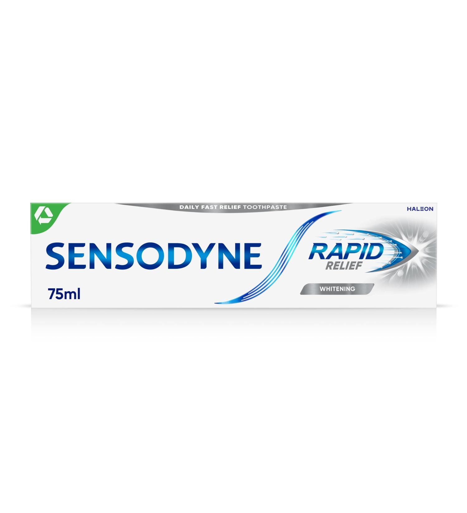 Sensodyne Rapid Relief Teeth Whitening Toothpaste 75ml - Gentle Whitening for Sensitive Teeth - Buy Online on GoSupps.com