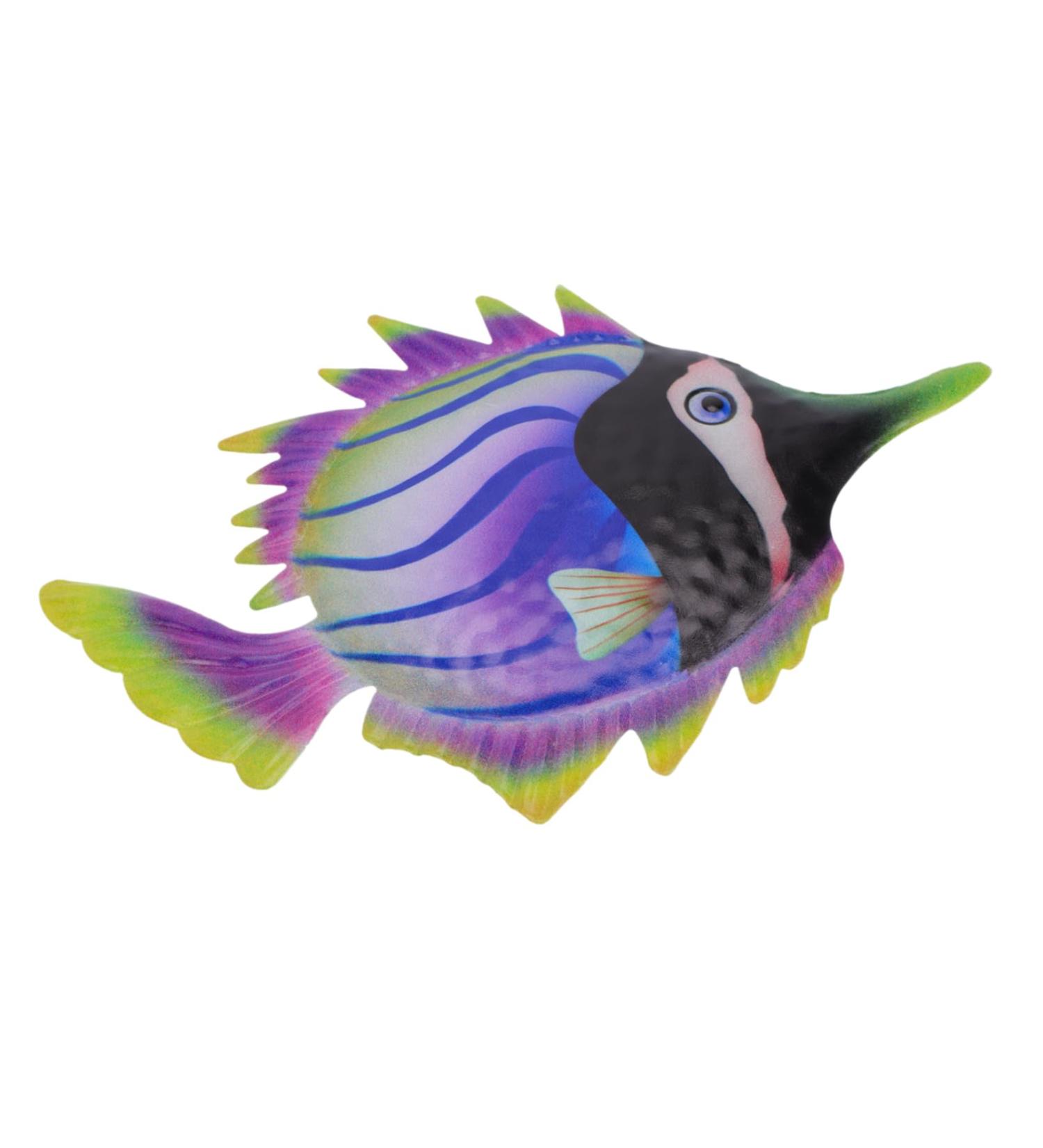 ABOOFAN 1pc Decorative Fish Wall Hanging Ornament Metal Fish Wall Art Wall Hanging Decoration The Fence Iron Purple 26x16.3cm - Buy Online on GoSupps.com
