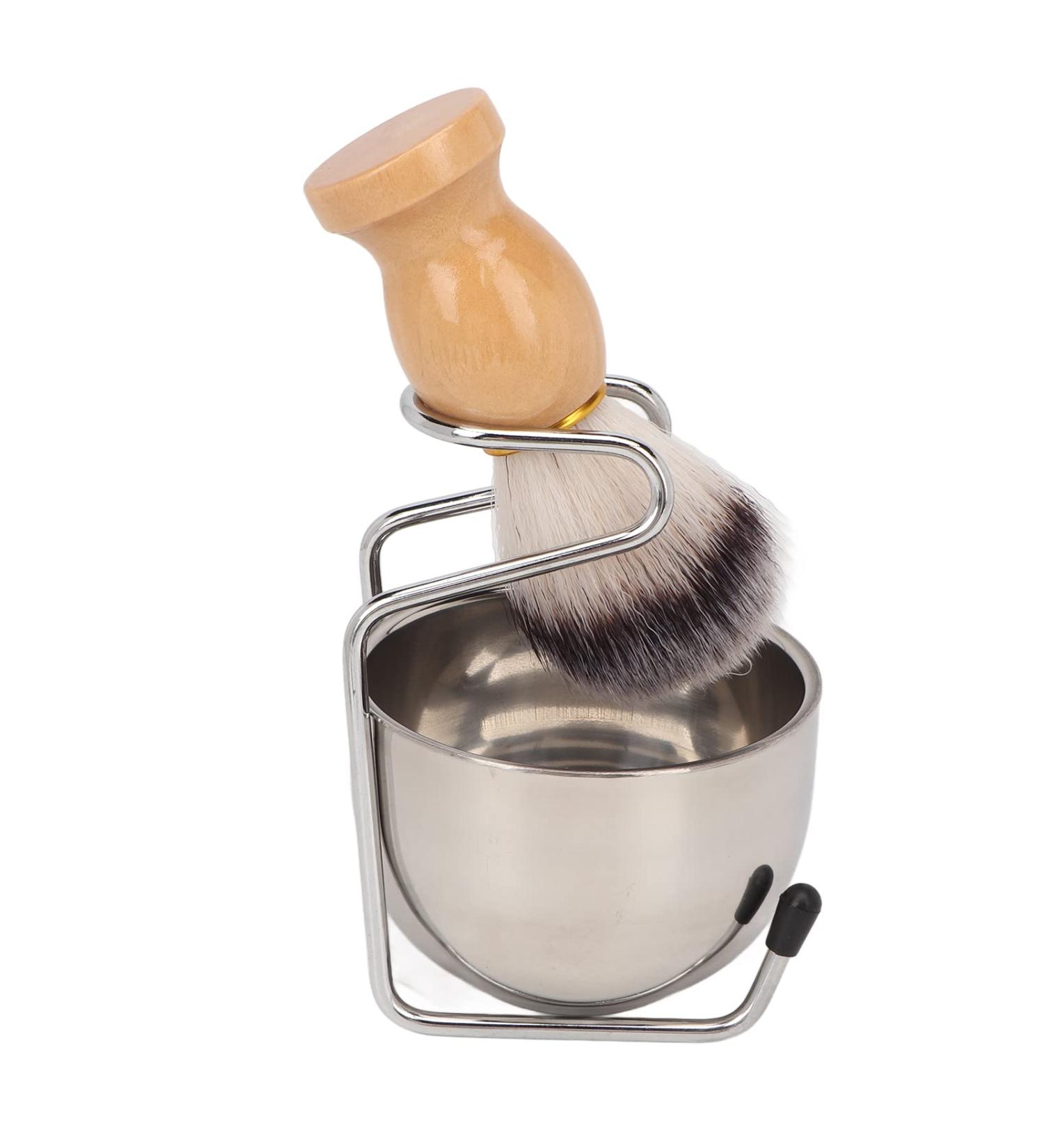3-in-1 Shaving Brush Set for Men | Classic Razor Set with Holder & Soap Shell | Ideal for Home & Salon Use - Buy Online on GoSupps.com
