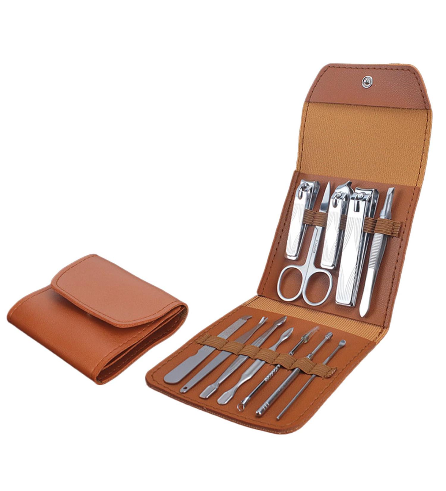 Pedicure Knife Kits Nail Scissors Set Professional Nail Clippers Care Set Nail Set Manicure Tools Folded Bag Men Women Dead Skin Acne Removal - Buy Online on GoSupps.com