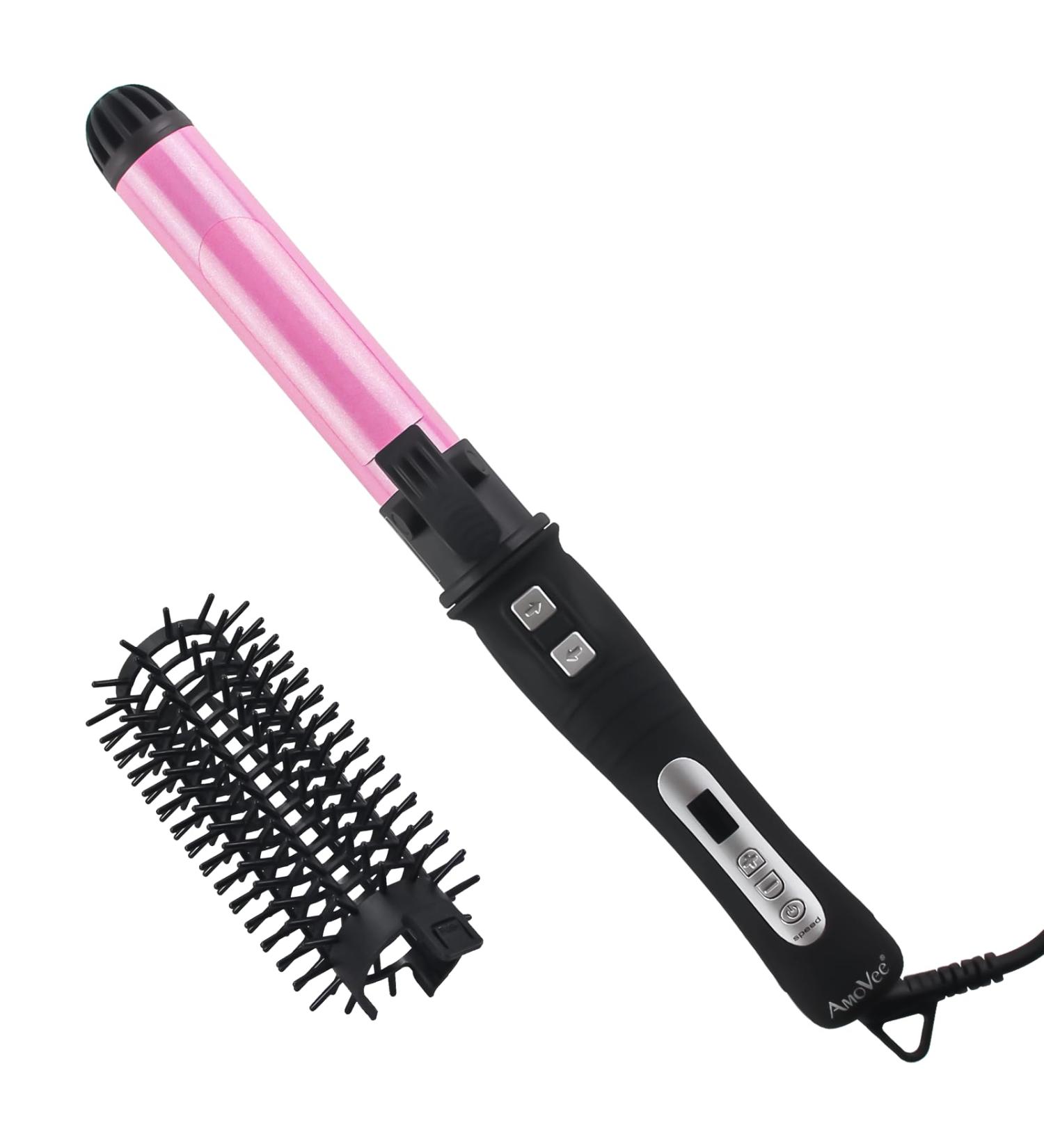 AmoVee 1.25" Rotating Curling Iron - Auto Ceramic Adjustable Temps Dual Voltage - Ideal Valentine's Day Gift for Her - Buy Online on GoSupps.com