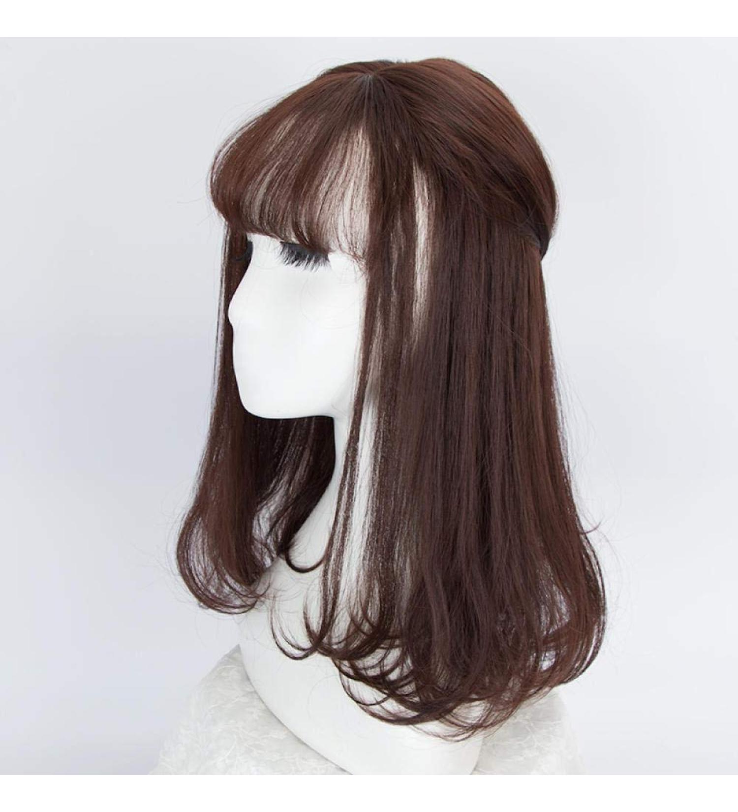 BGHJUE Realistic Long Curly Hair Wig for Women - Natural Short Air Bangs Hair Set | International Shipping Available - Buy Online on GoSupps.com