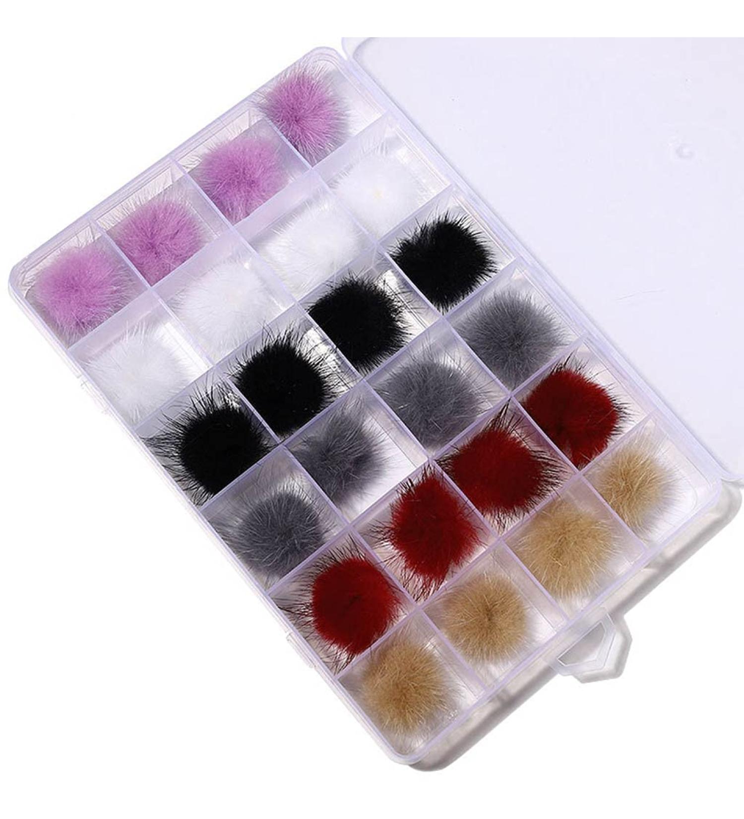 Nail Pom Ball 3D Detachable Nail Poms Charm Faux With Removable Base For Nail Art Design Nail Tip Decor Acrylic Nail Art Accessories Kit - Buy Online on GoSupps.com