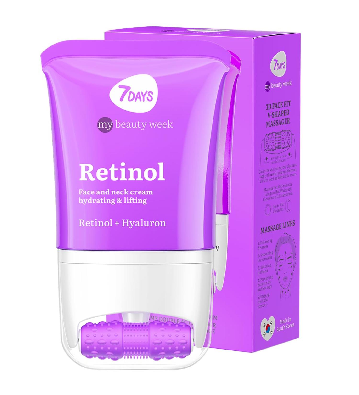  7Days 7Days Moisturizing Face Cream with Retinol & Hyaluronic Acid | Firming Face & Neck Cream | Roller Masker Anti Swelling for Skin | Skincare Koreana 80ml - Buy Online on GoSupps.com