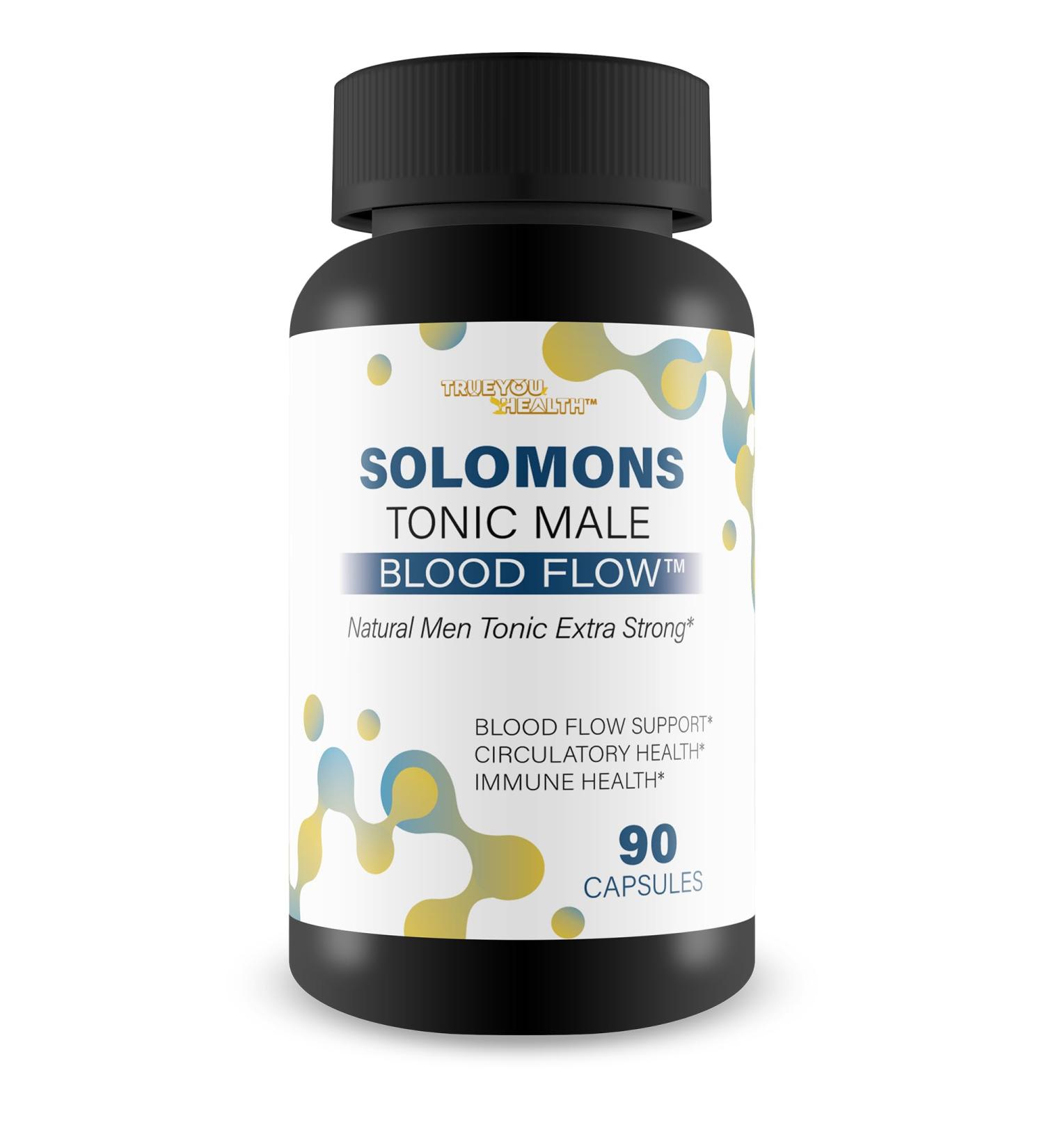 Solomons Tonic - Our Best Mens Blood Flow Supplement - Good Blood Flow Support - Male Blood Flow Capsules - Max Blood Flow Pills - Blood Circulation Supplements for Men - Male Blood Circulation Pills - Buy Online on GoSupps.com