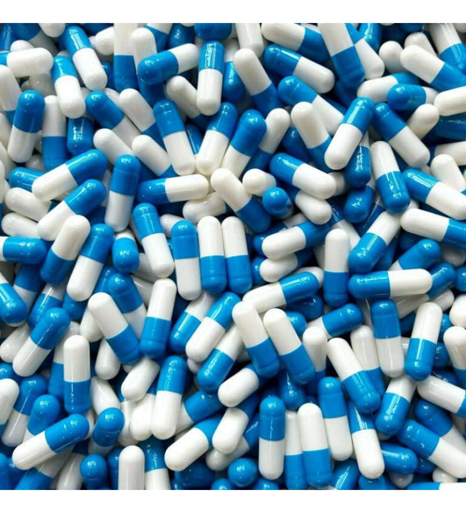100 Size 00 Blue/White Empty Gelatin Capsules Gelatine Hard Pill Cases Self Fill - Buy Online on GoSupps.com