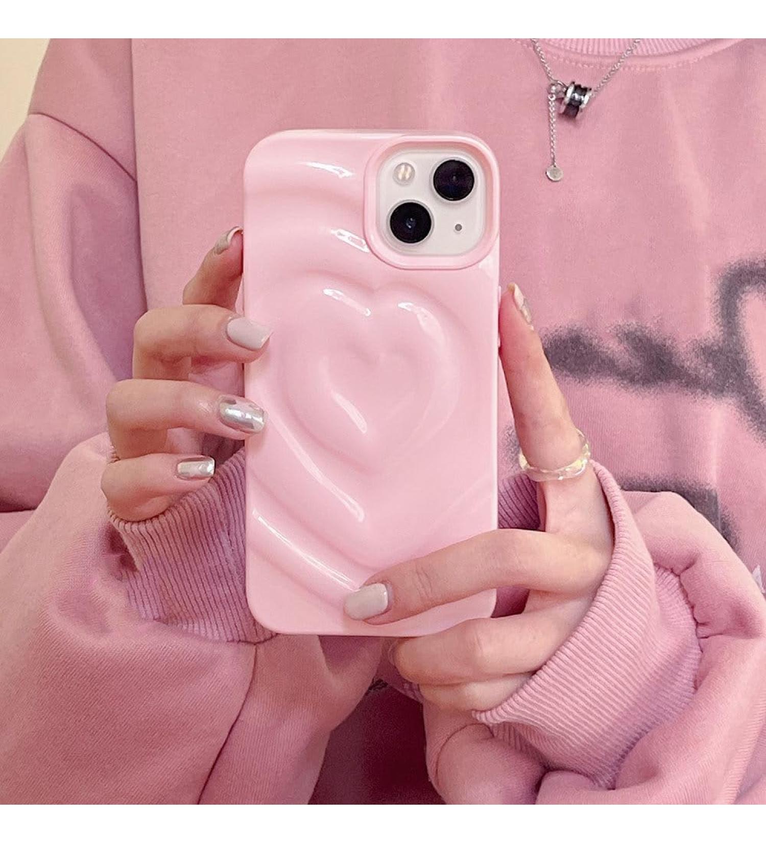 Sonisa Galvanized Silver 3D Herz-Water Ripple iPhone Case - Soft Shockproof Silicone Sleeve for iPhone 14 13 12 11 Max & Pro - Stylish Yellow & Pink Designs - Buy Online on GoSupps.com