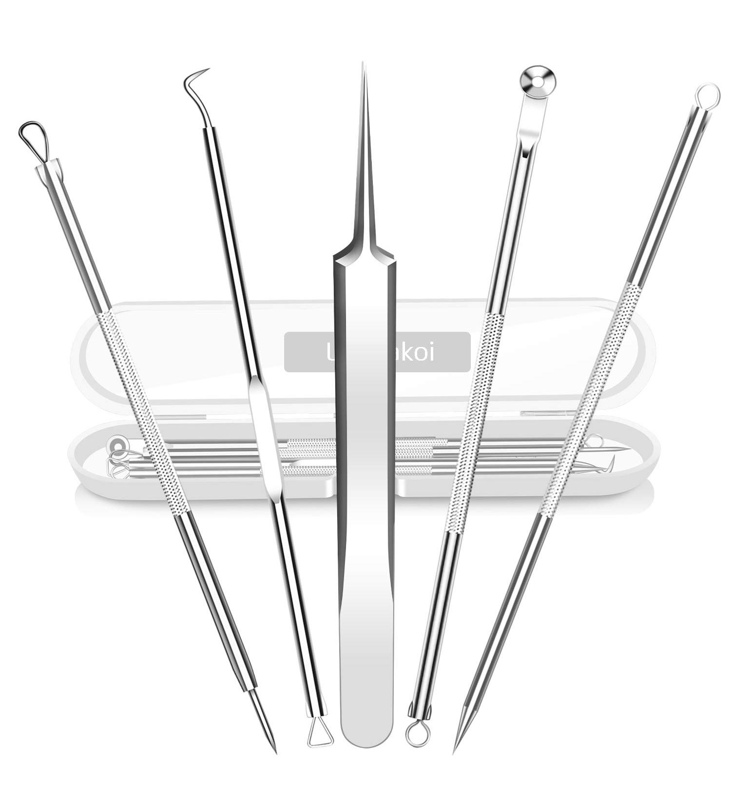 Blackhead and Acne Removal Kit with Tweezers - Pimple Comedone Extractor Tool for Face, Forehead, and Nose - Blemish and Whitehead Treatment - Buy Online on GoSupps.com